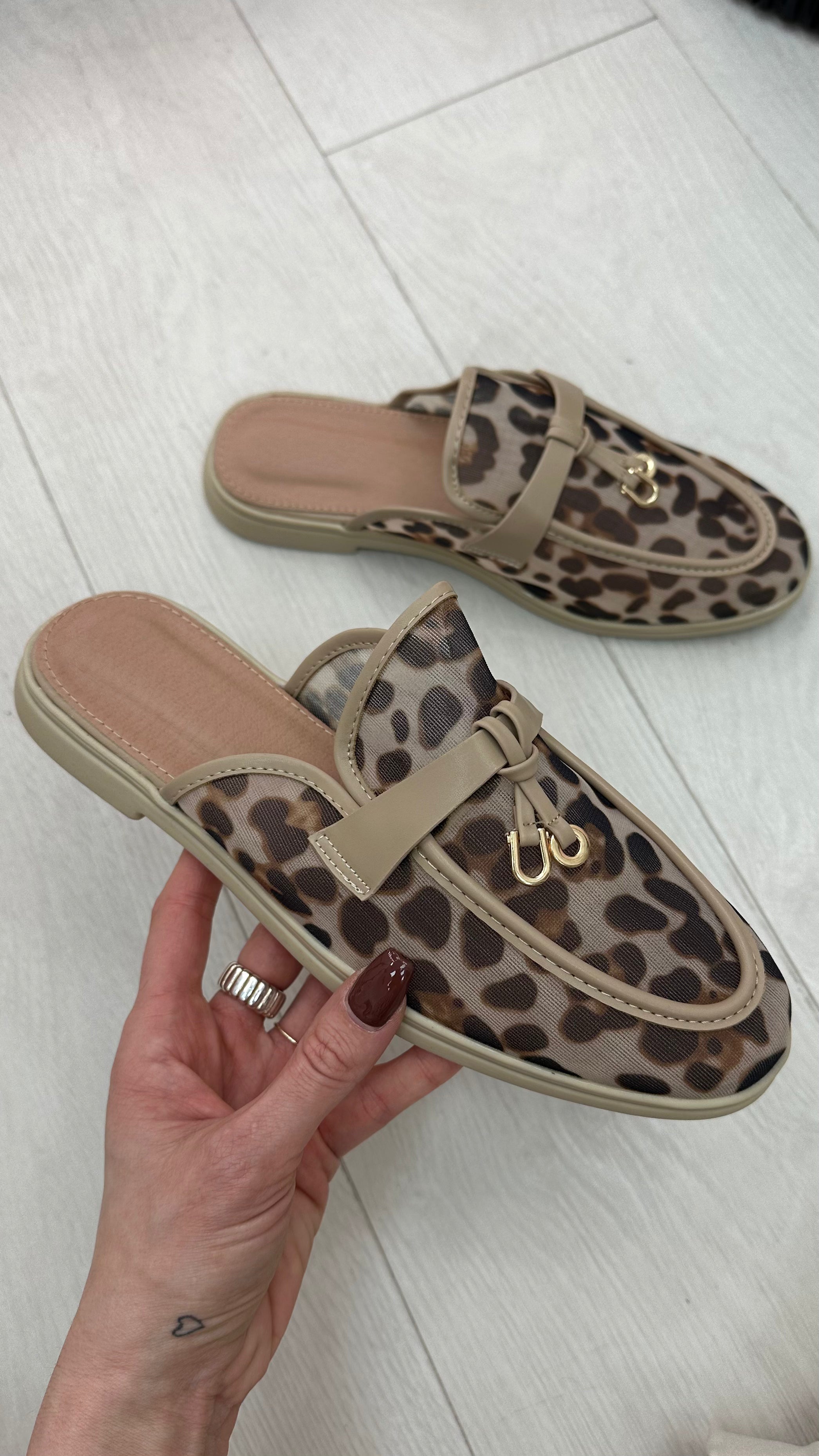 Millie Faux Leather Trimmed Slip-On Mule