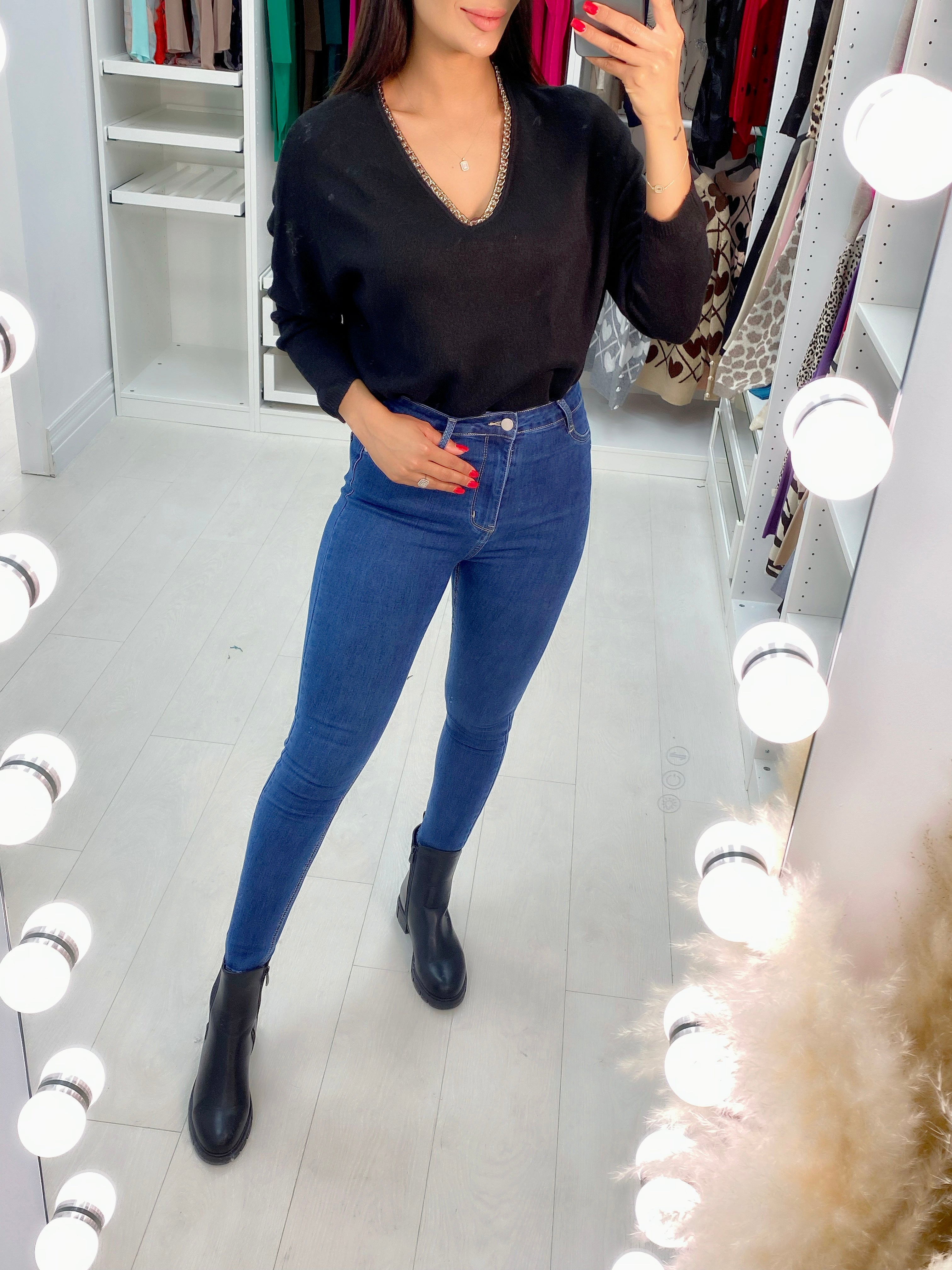 Mabel Chain Neckline Soft Knit Jumper