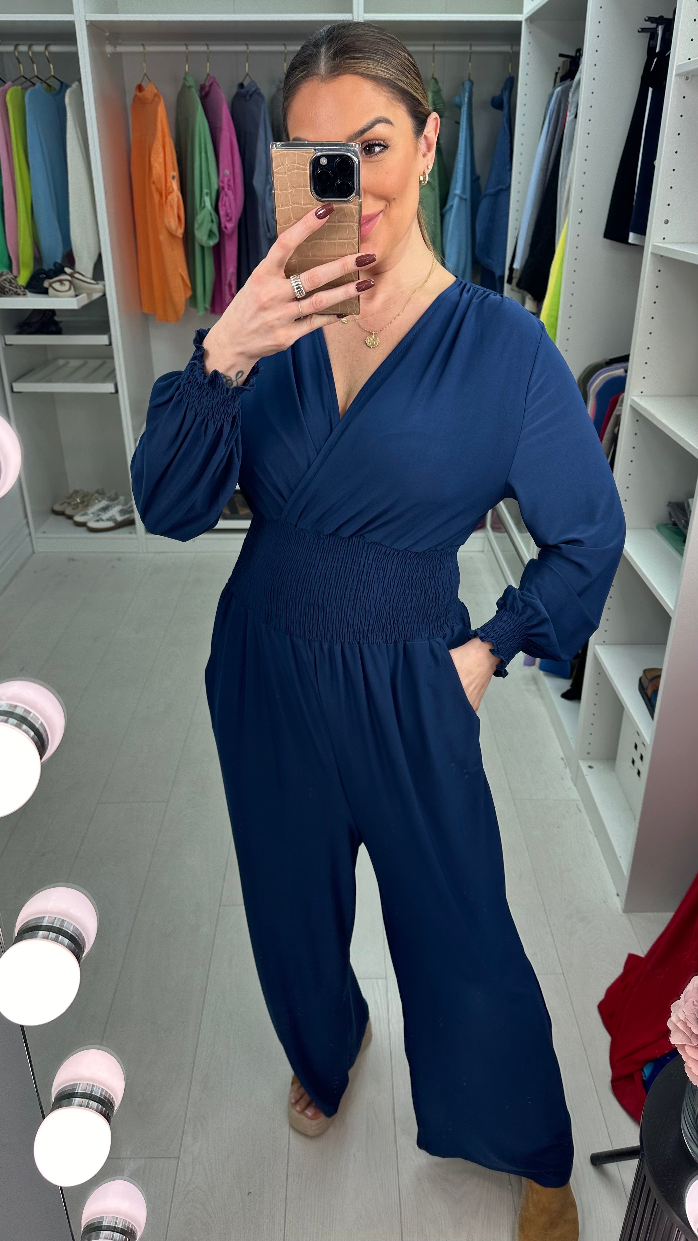 Alyssia Plain Elasticated Waist Jumpsuit