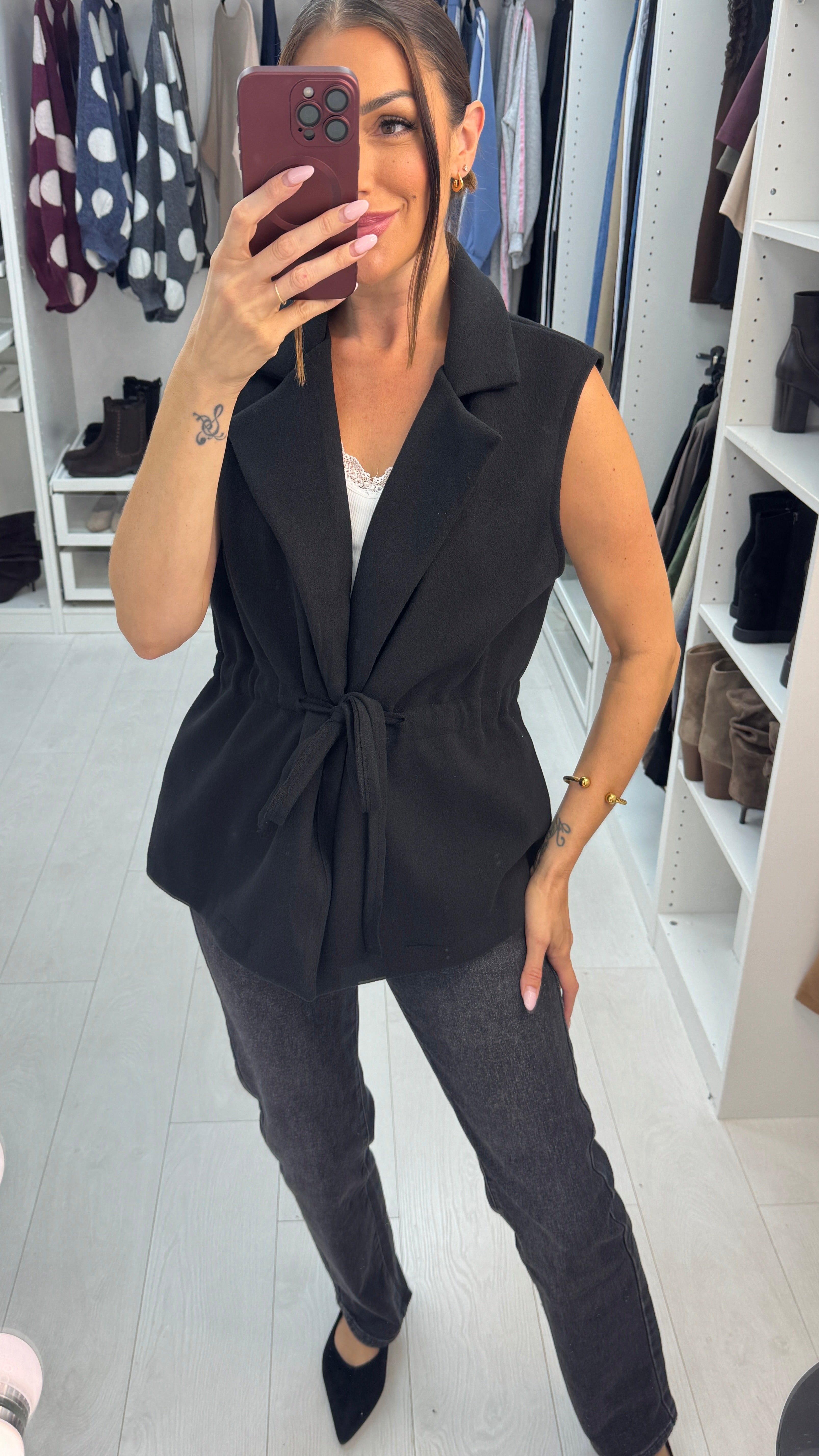 Yasmeen Drawstring Waist Gilet