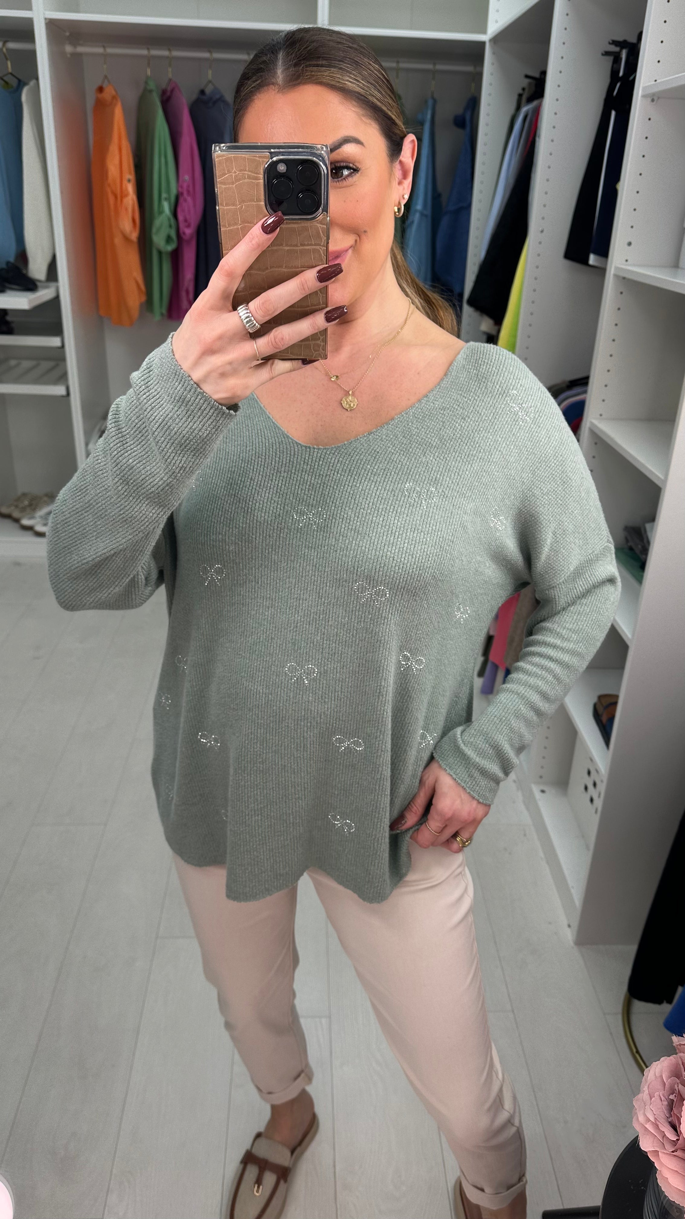 Lynsey Embellished Super Soft Knit Top