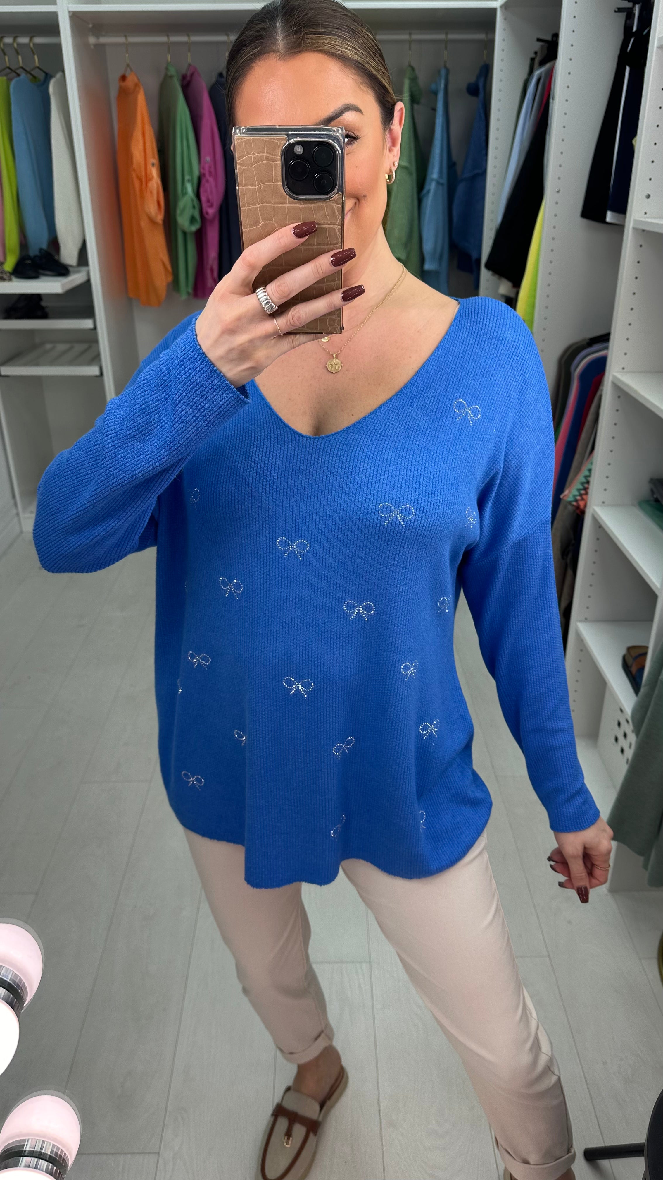 Lynsey Embellished Super Soft Knit Top