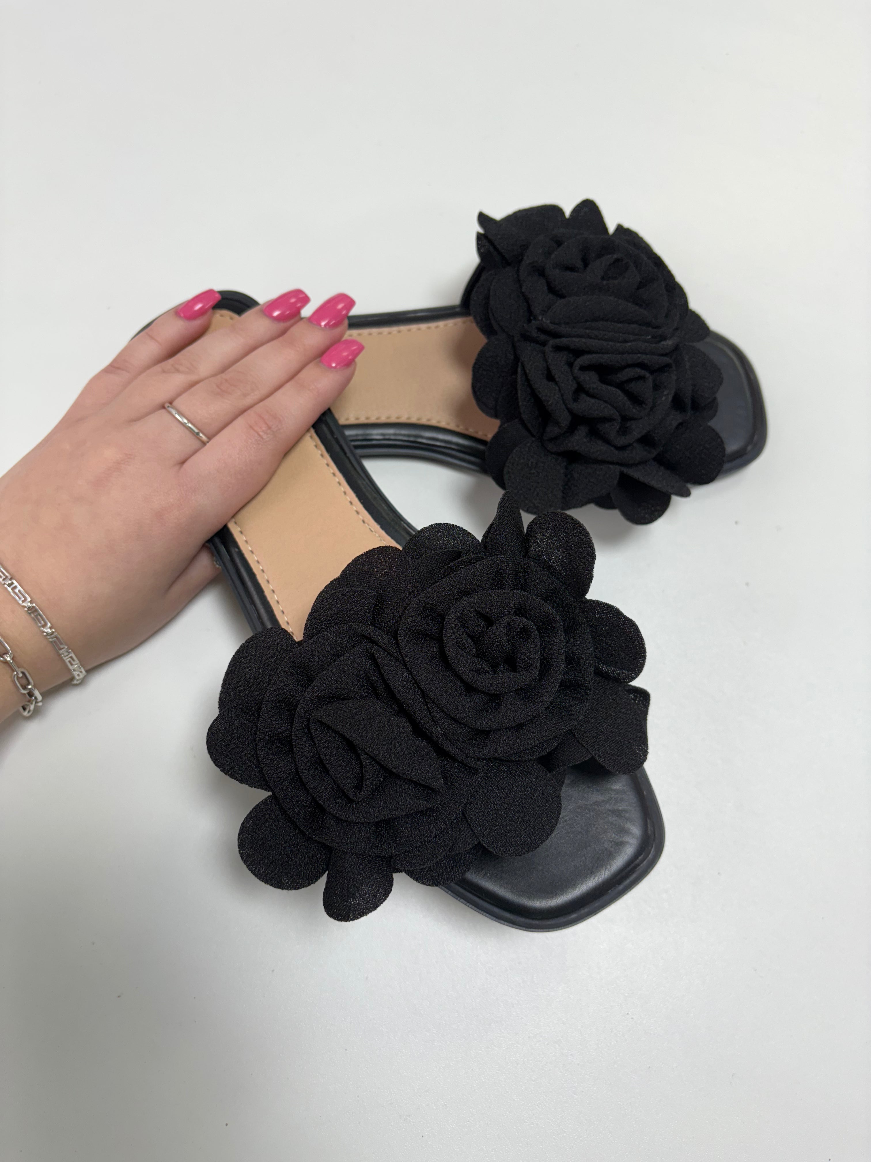 Florentina Floral Detail Flat Sliders