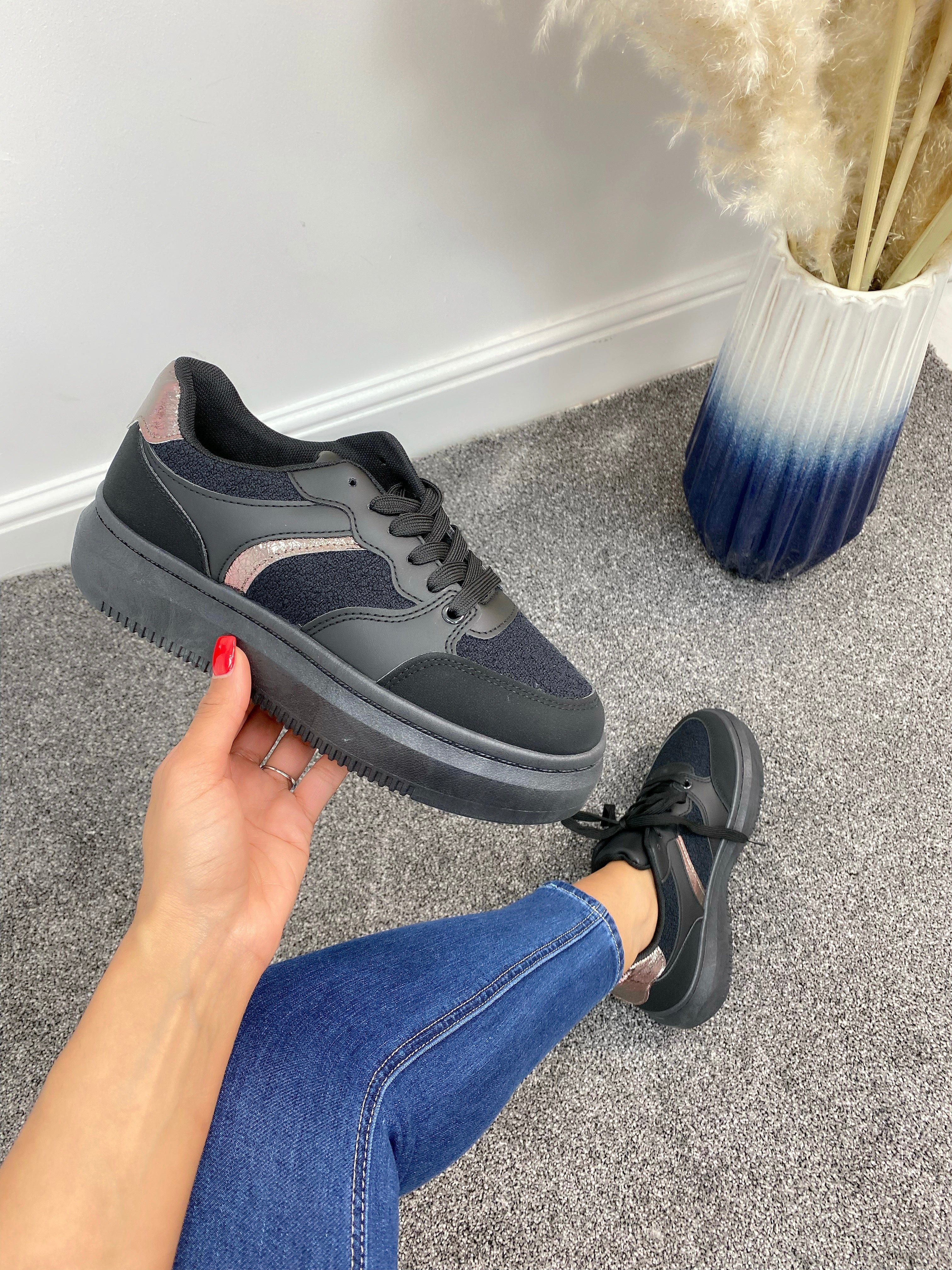 Stratton Teddy Foil Detail Flatform Trainers