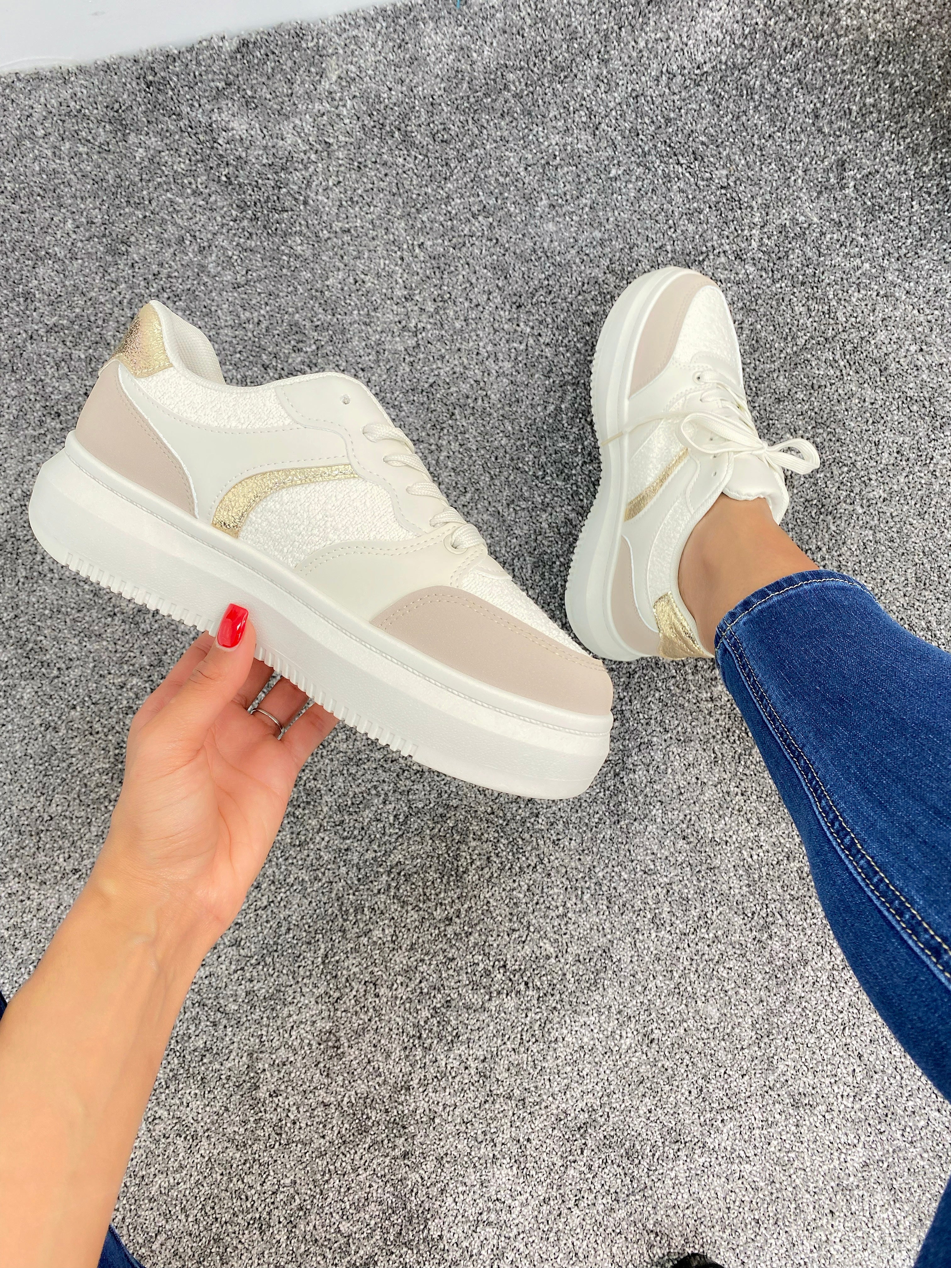 Stratton Teddy Foil Detail Flatform Trainers
