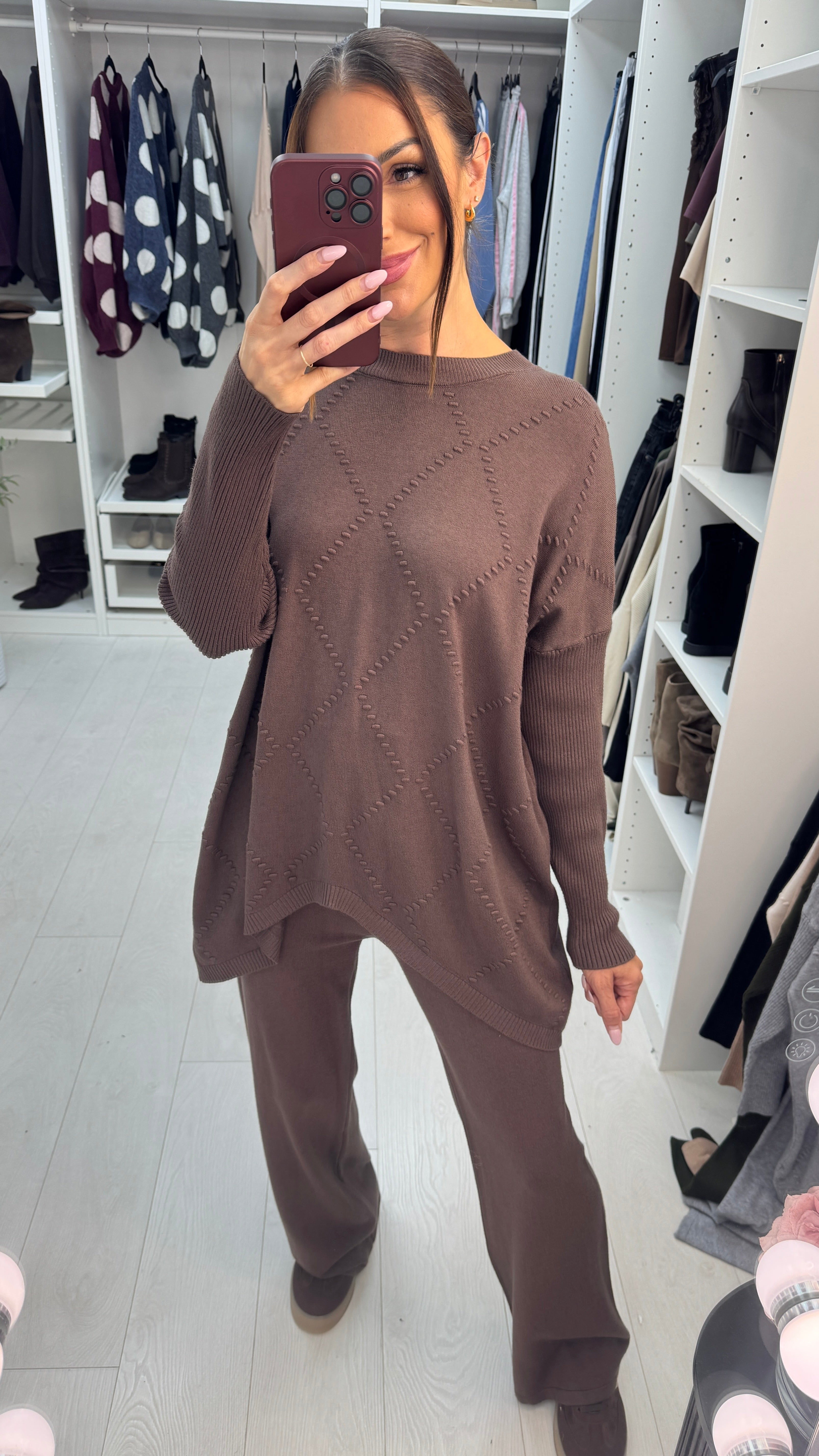 Shania Plain Loose Fit Knitted Loungewear Set