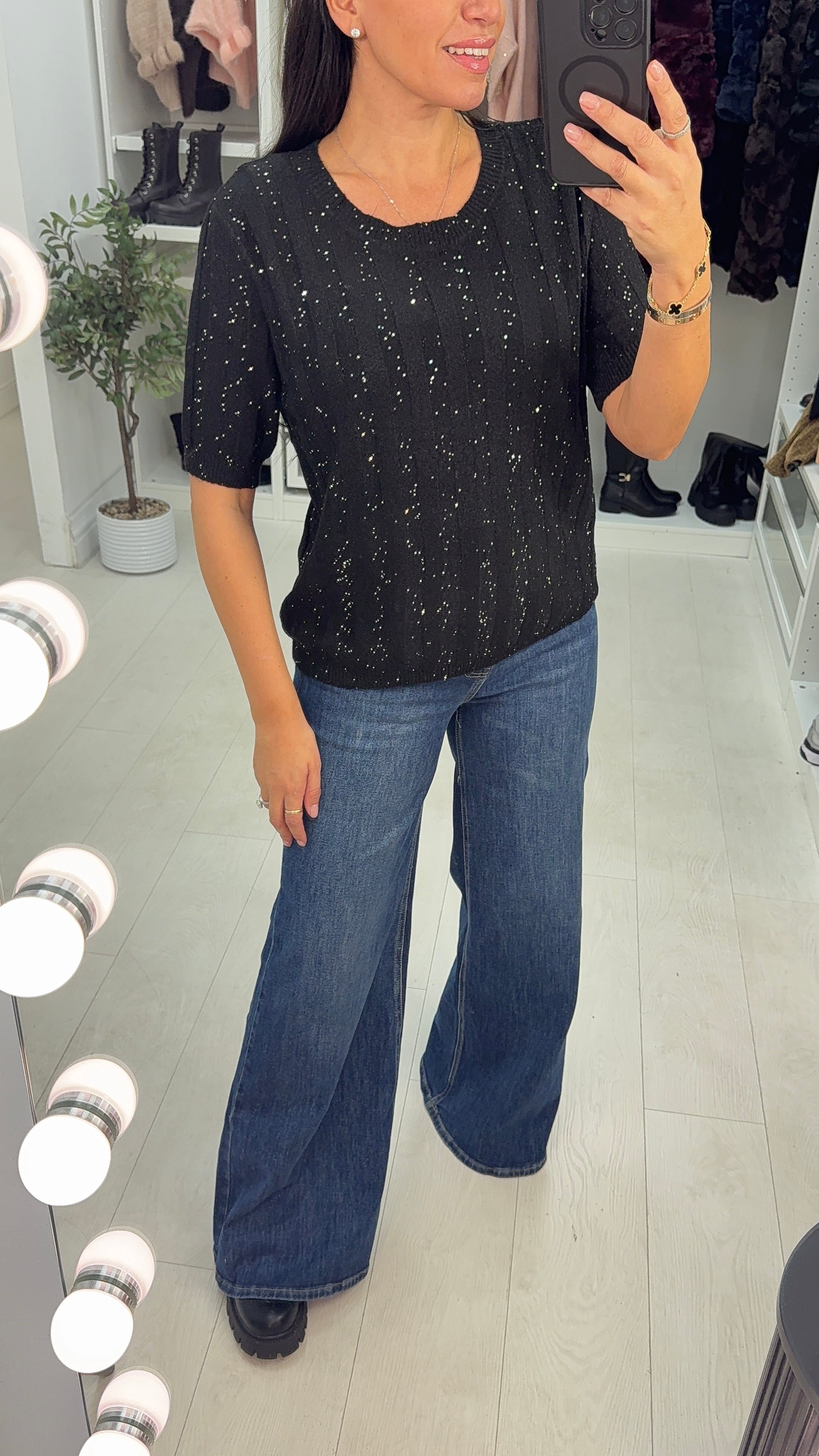 Alanis Sequin Fine Knit Jumper