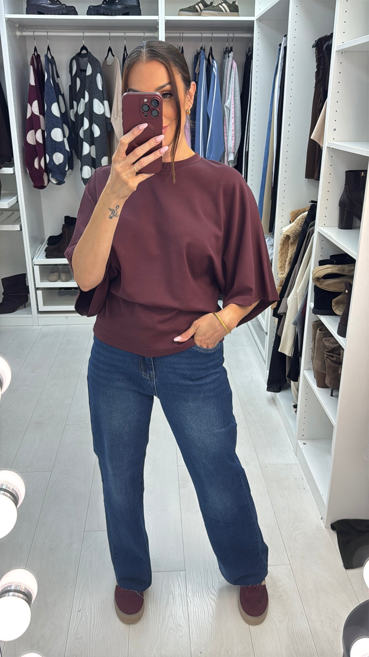 Tatum Distressed Hem Wide Leg Jeans