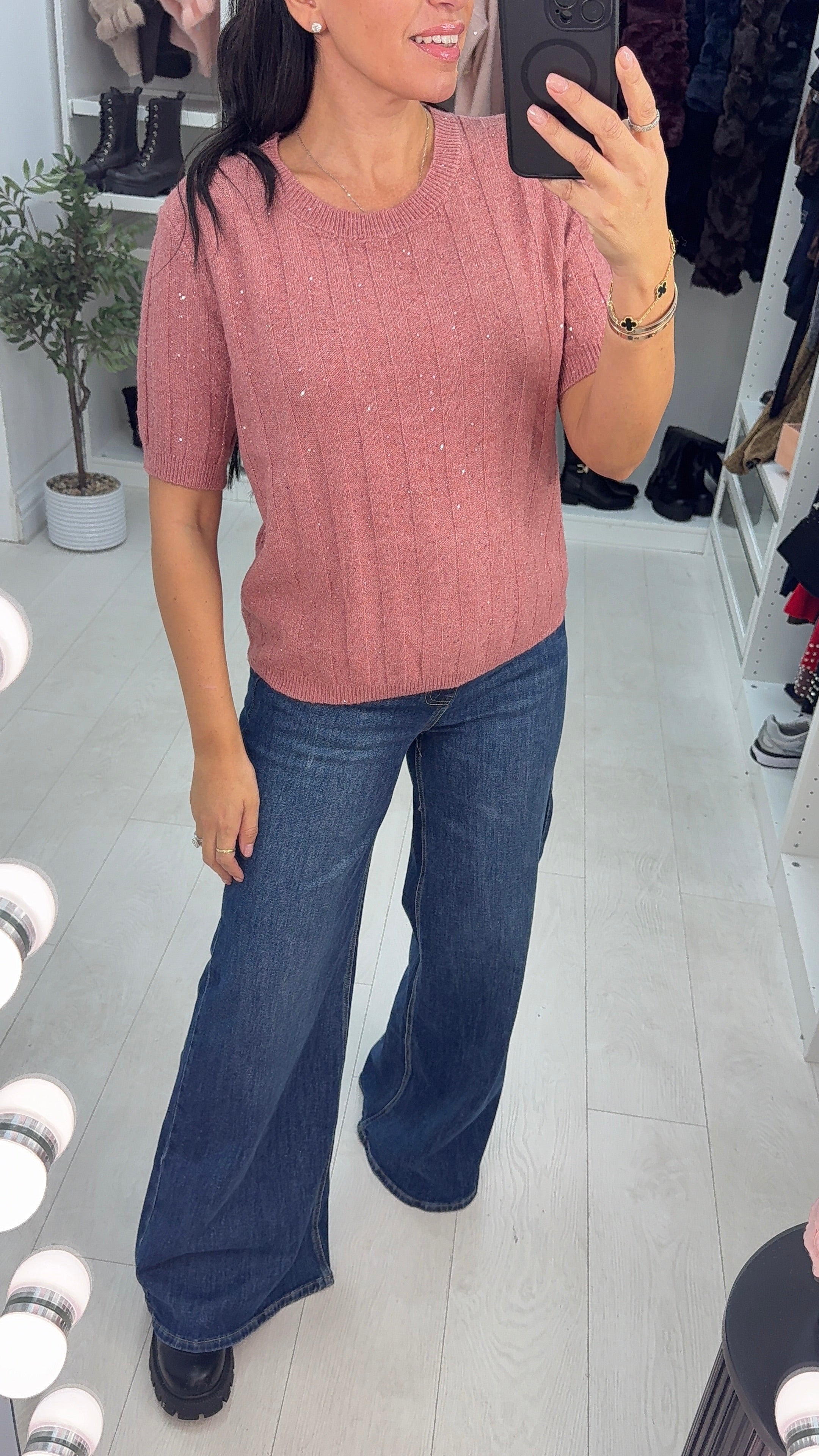 Alanis Sequin Fine Knit Jumper