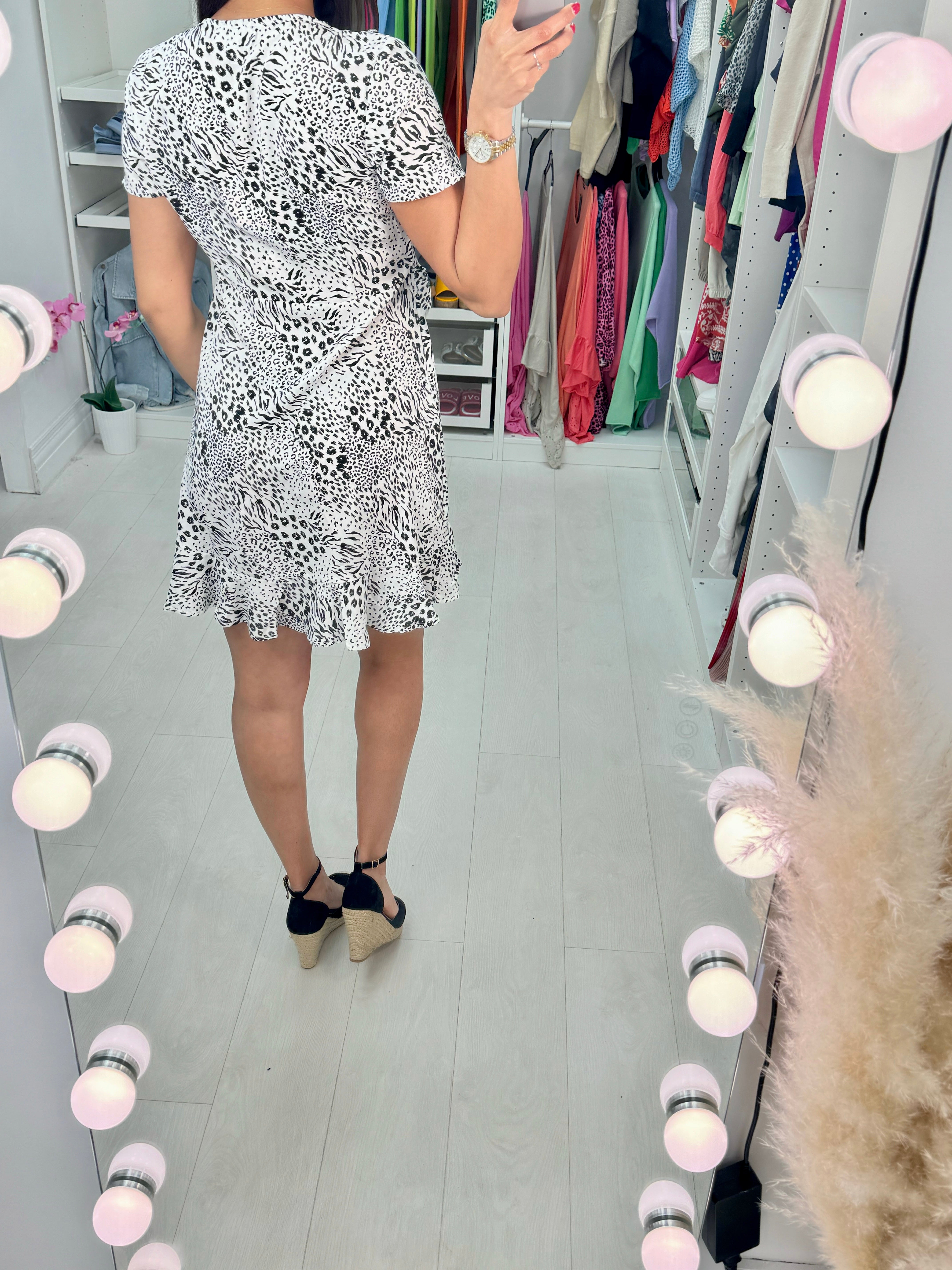 Hollis Animal Print Ruffle Dress