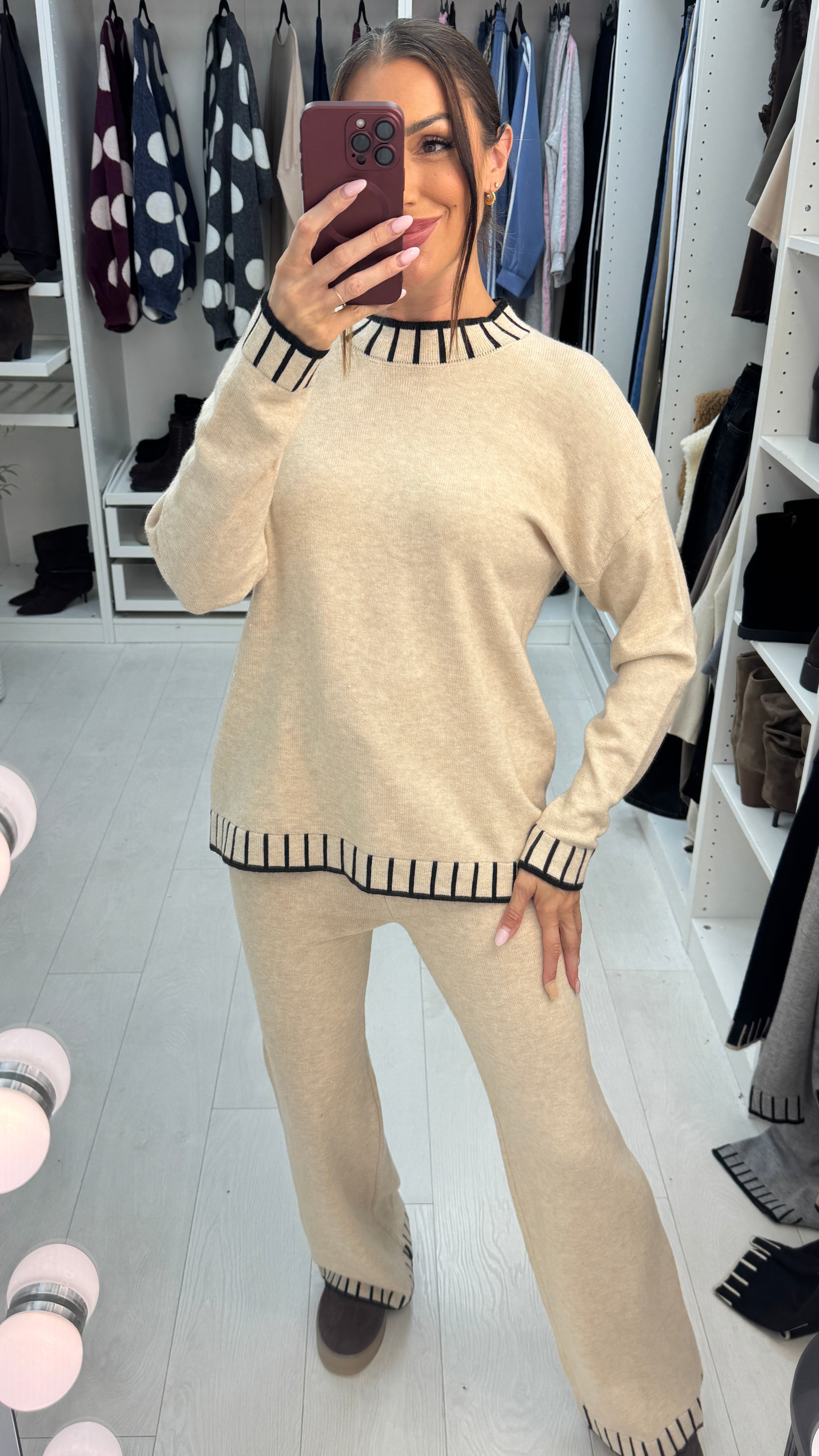 Odessa Detailed Hem Knitted Loungewear Set