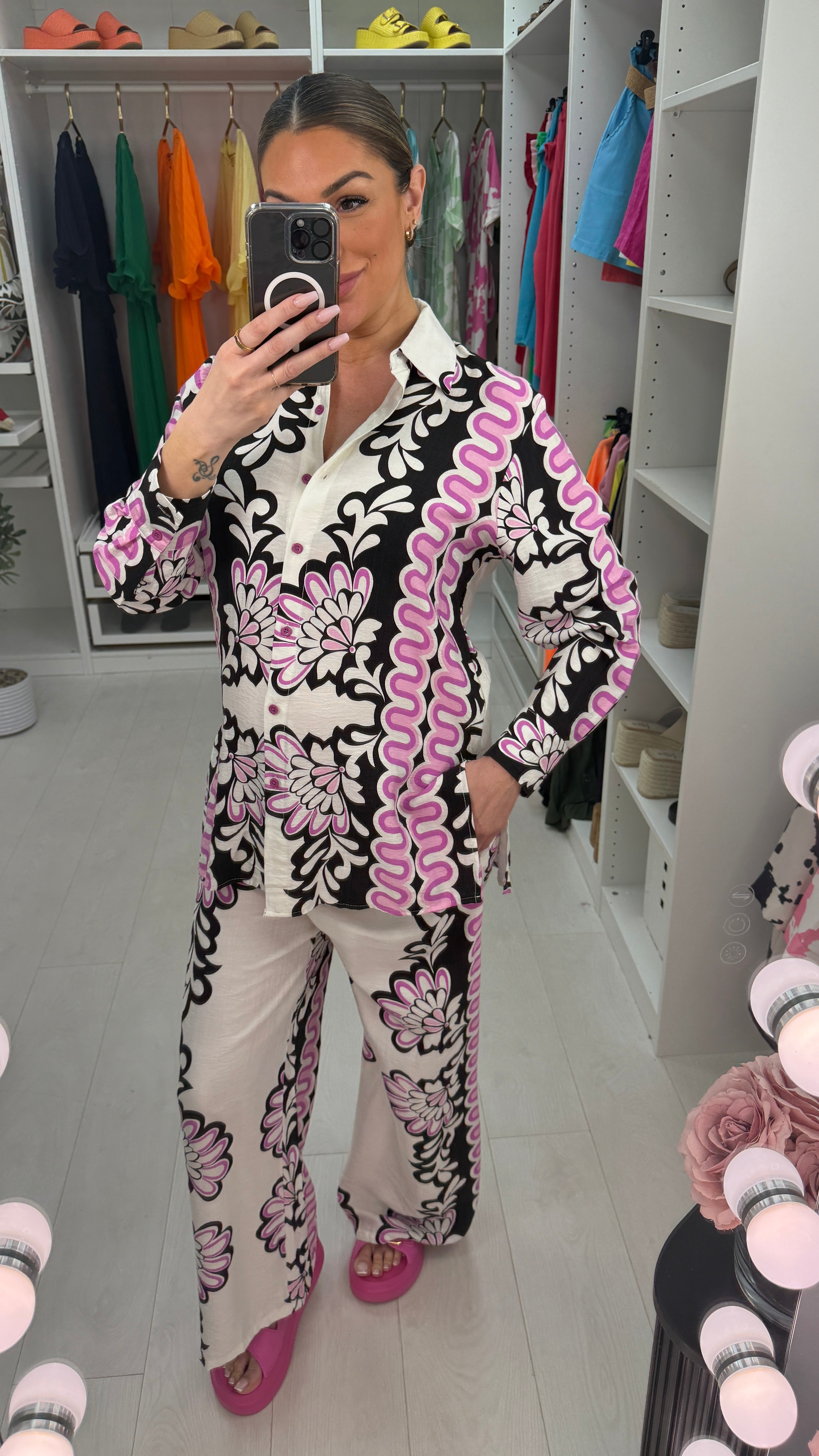 Phillis Abstract Print Shirt Co-Ord Set