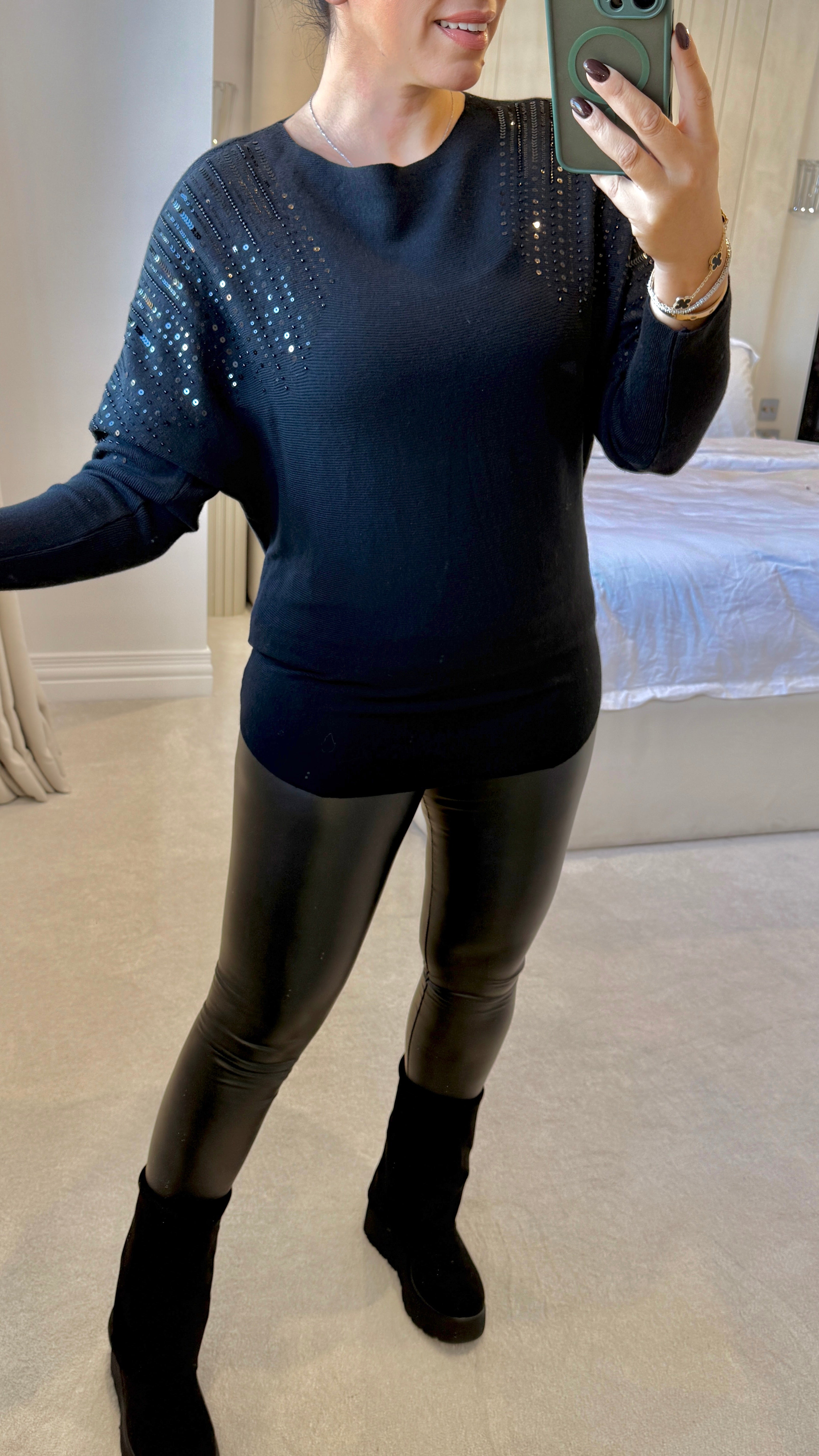 Laurence Embellished Shoulder Knit Jumper