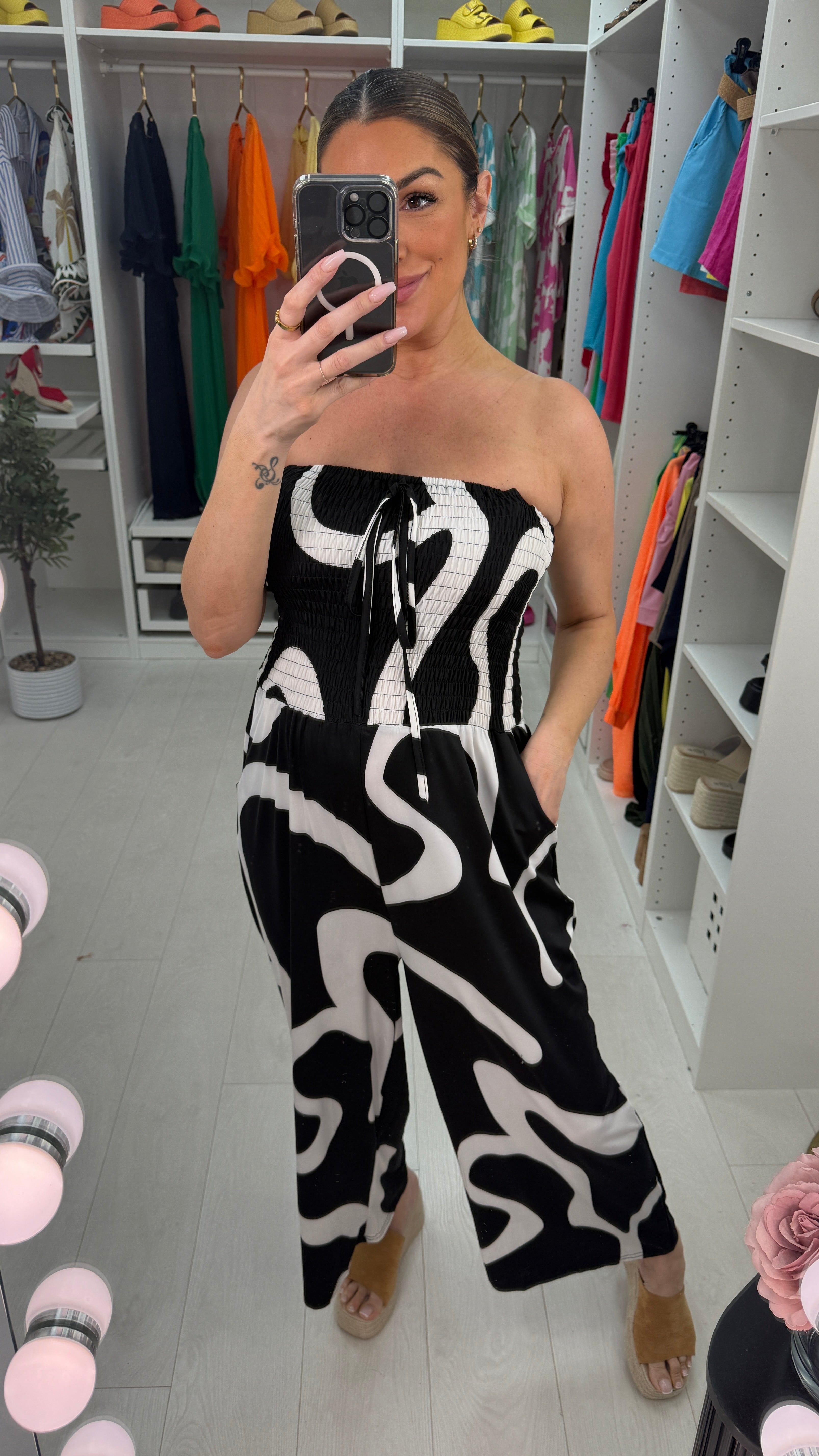 Aylan Abstract Print Elasticated Bust Jumpsuit