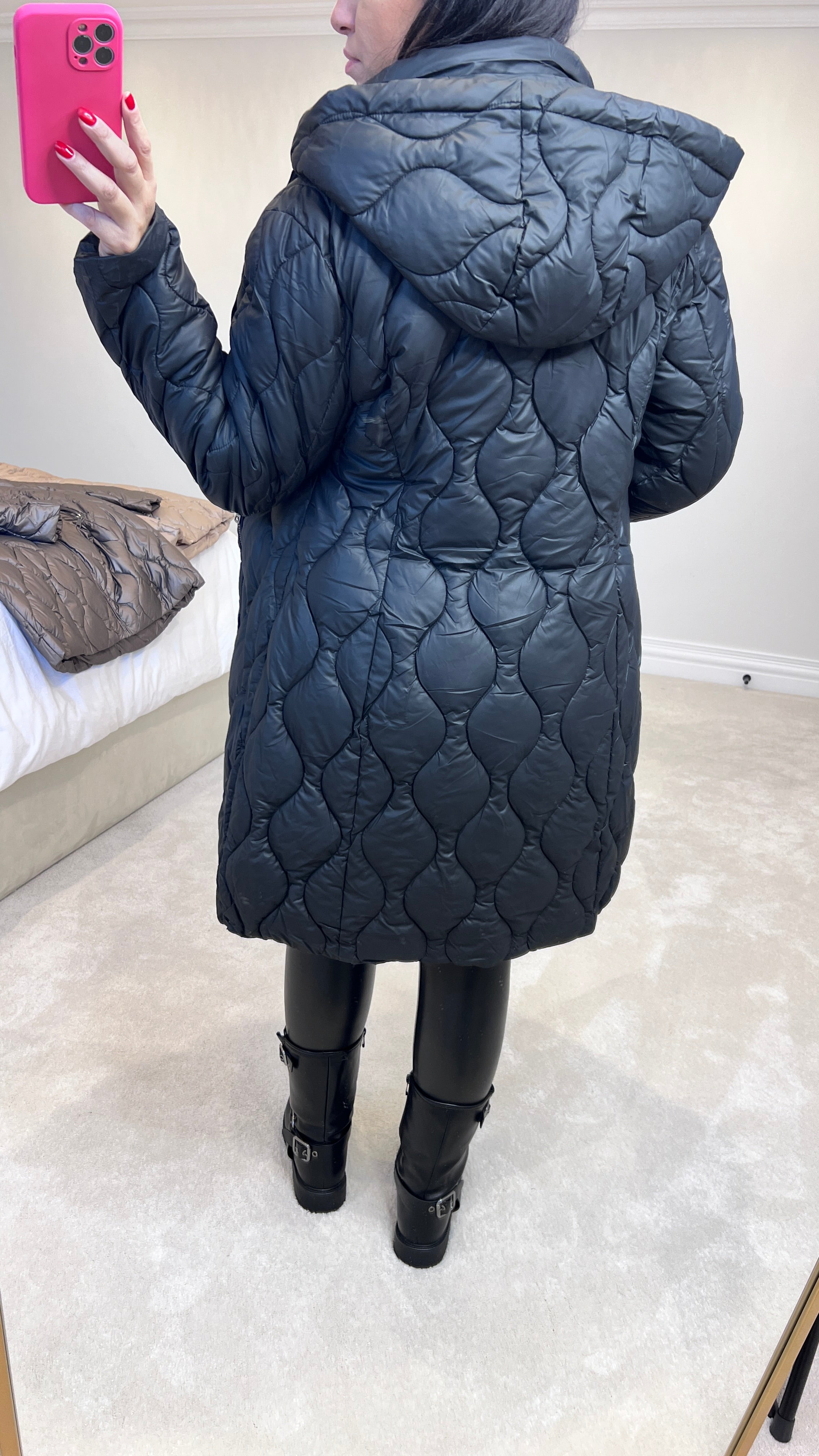 Giselle Black Quilted Padded Coat