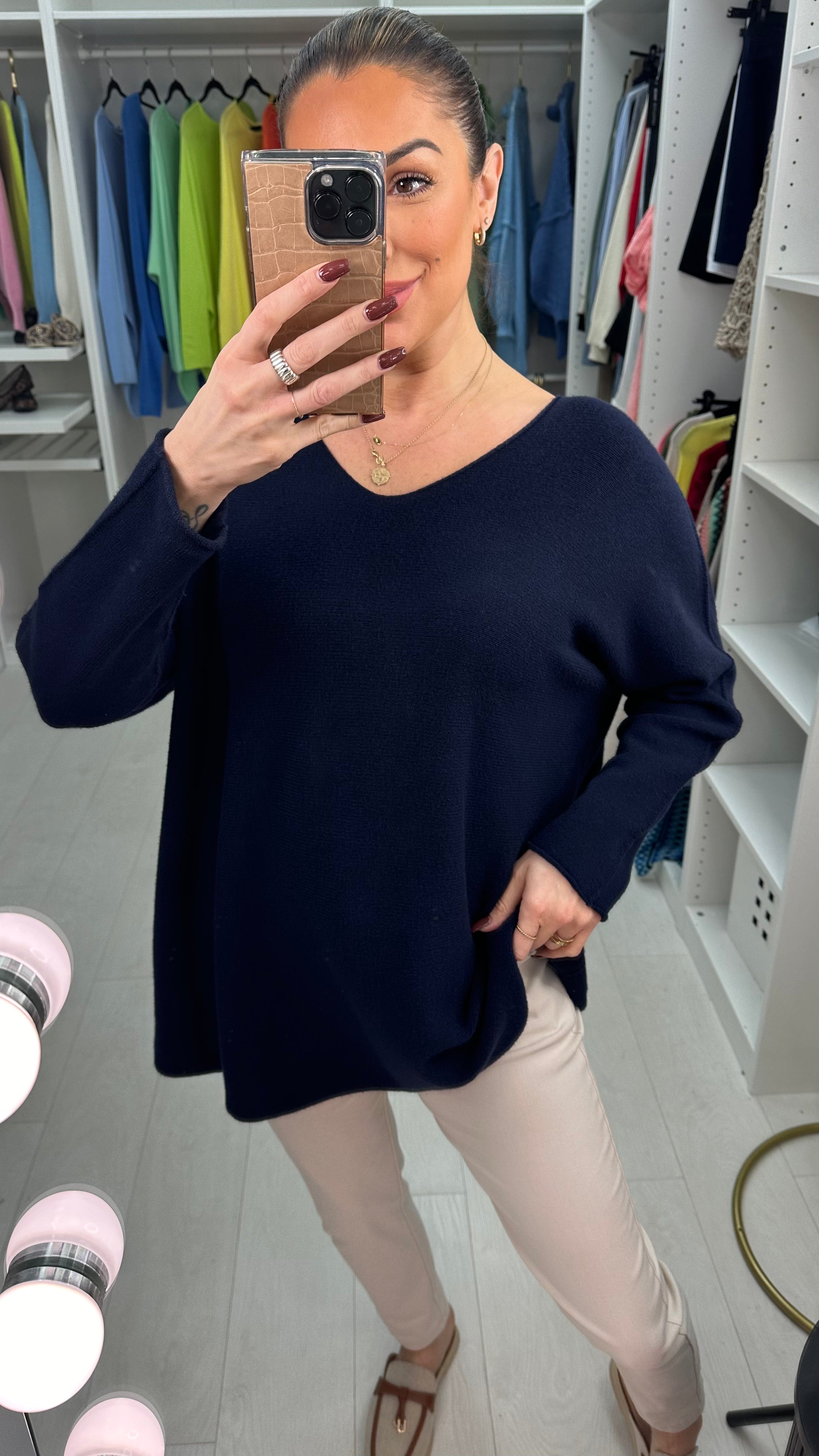 Eden Super Soft Plain V Neck Jumper