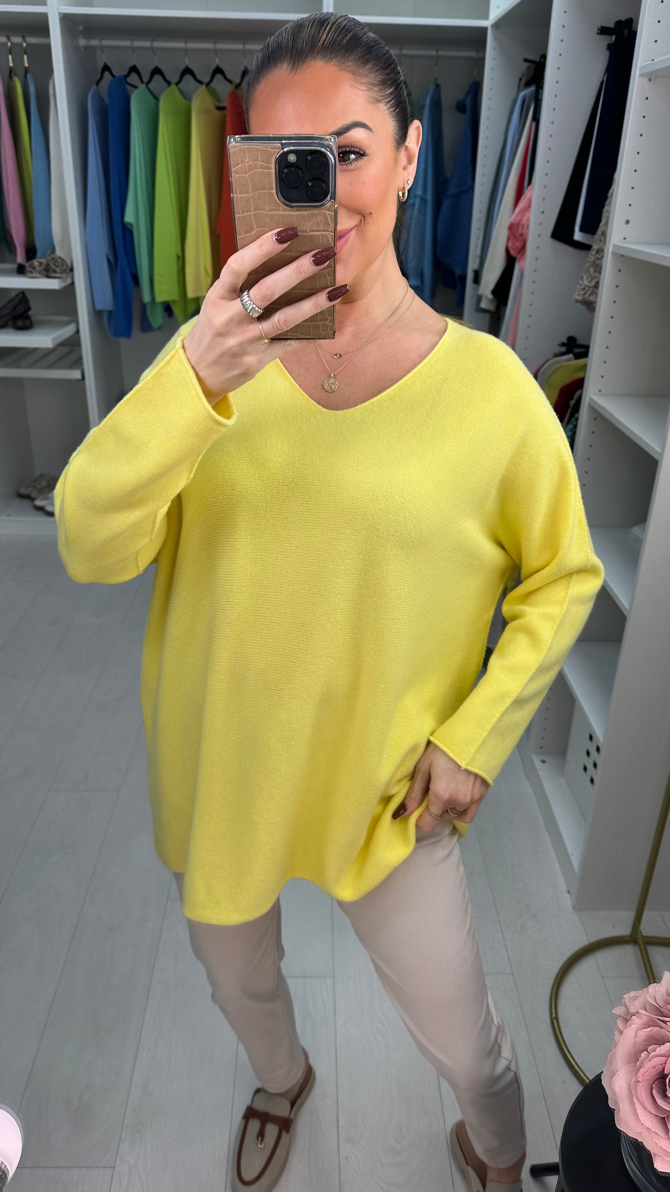Eden Super Soft Plain V Neck Jumper
