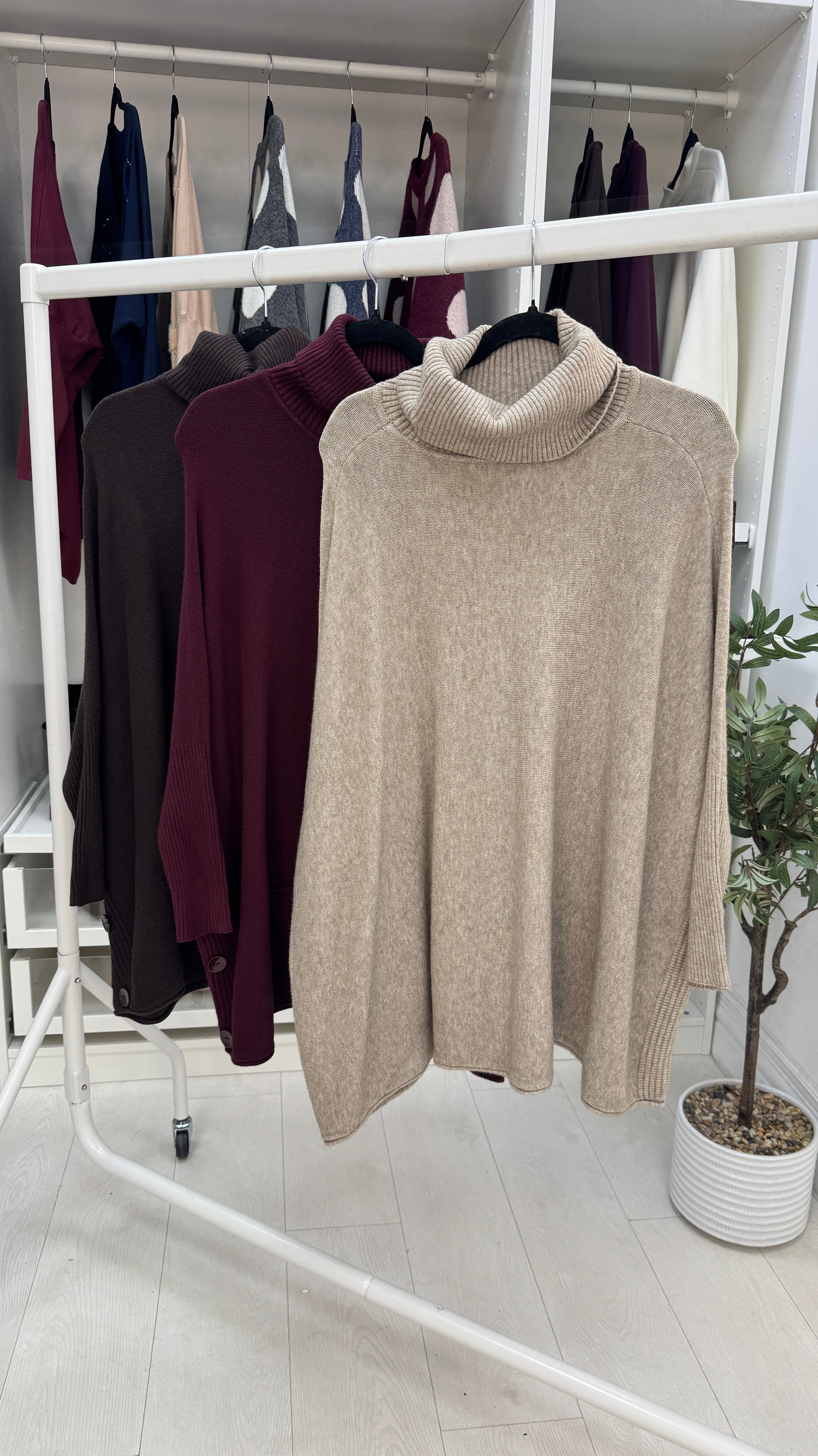 Angelina Oversized Roll Neck Knit Jumper
