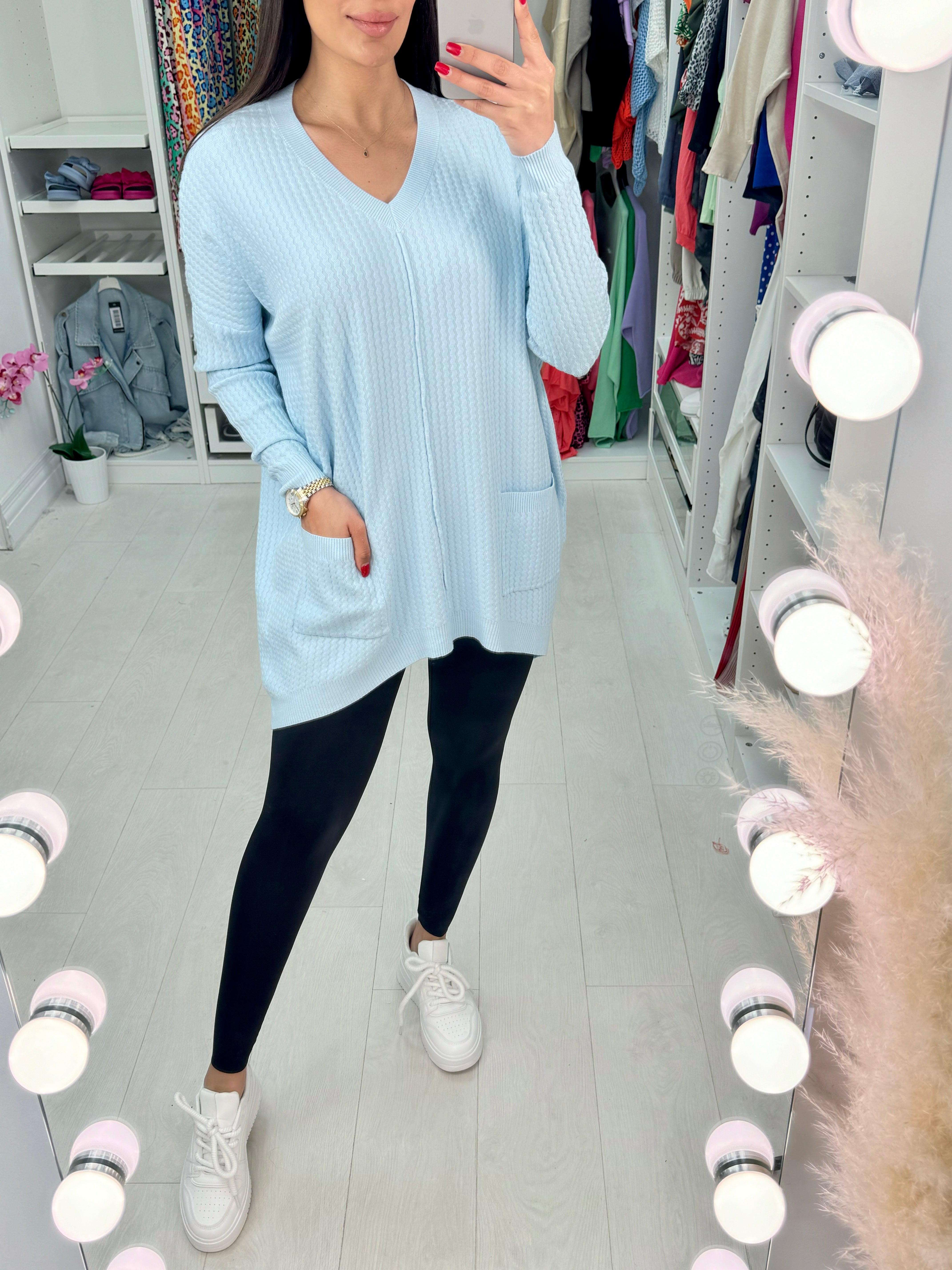 Coleen Zig Zag Ribbed Pocket Jumper