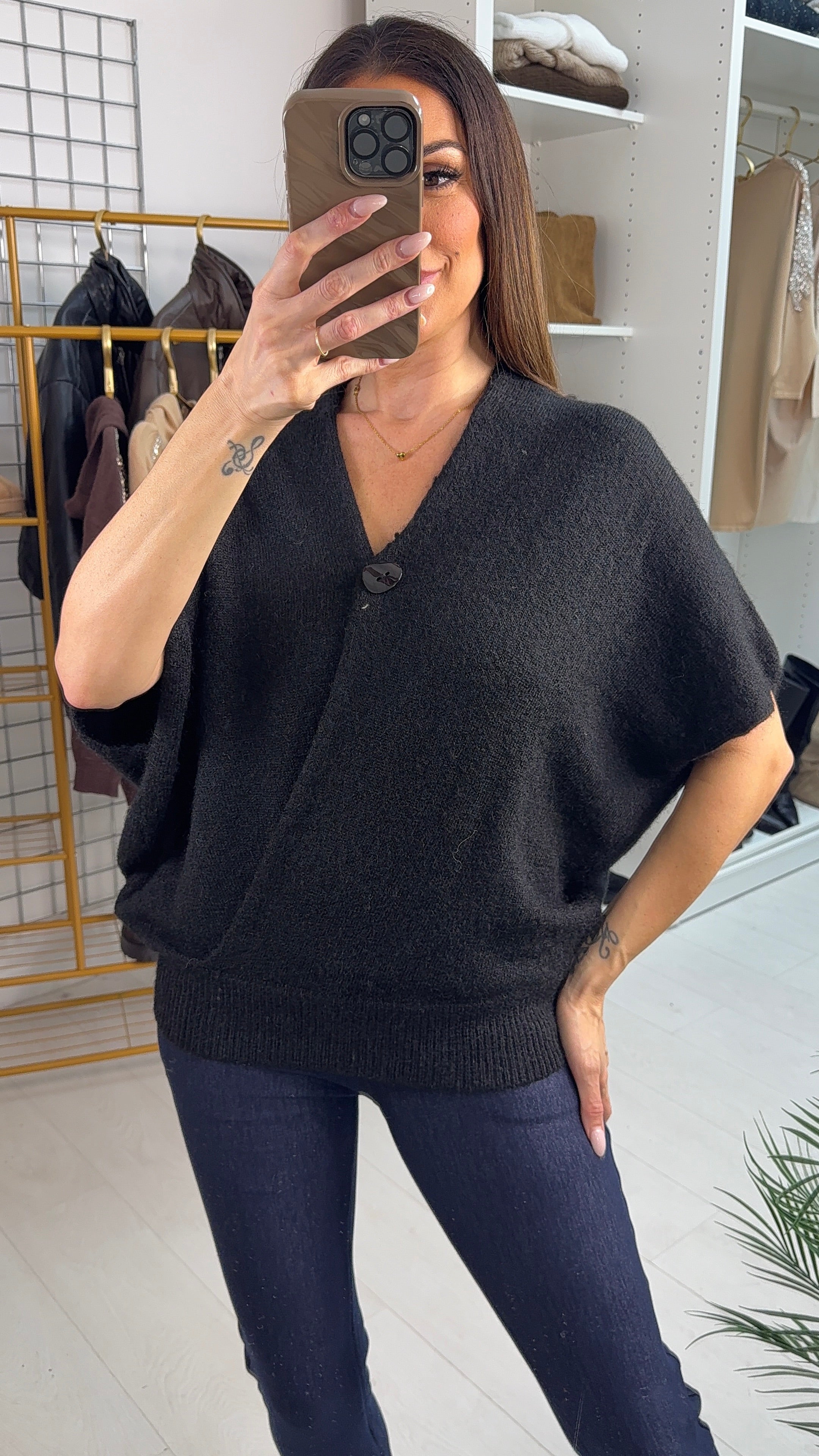 Oris Plain Super Soft Wrap Front Jumper