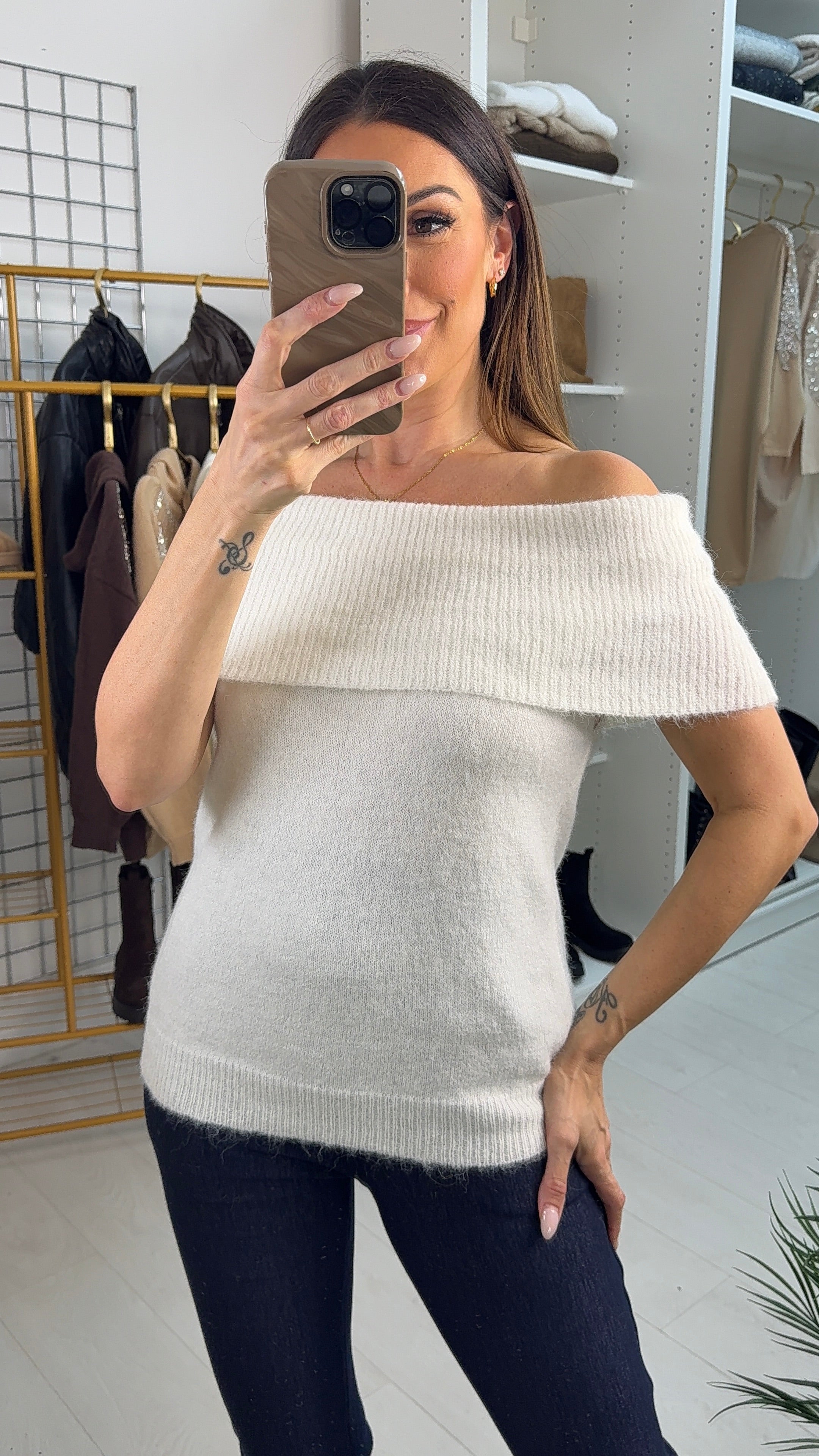 Luisa Plain Super Soft Bardot Jumper