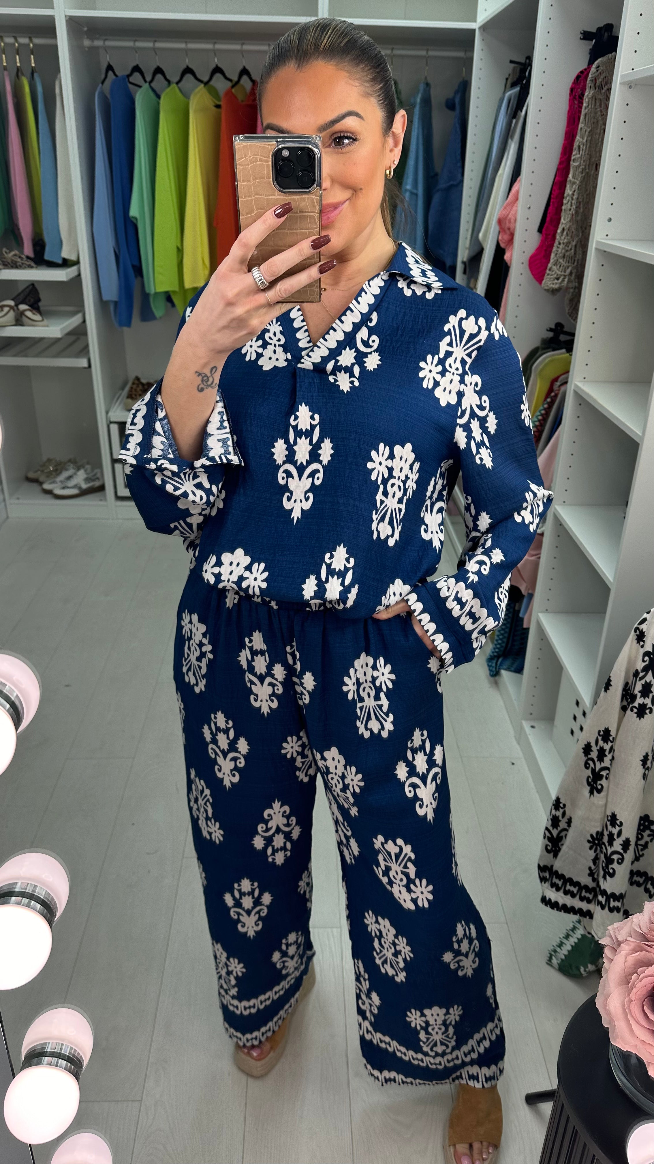 Amber Mosaic Print Loose Fit Co-Ord Set