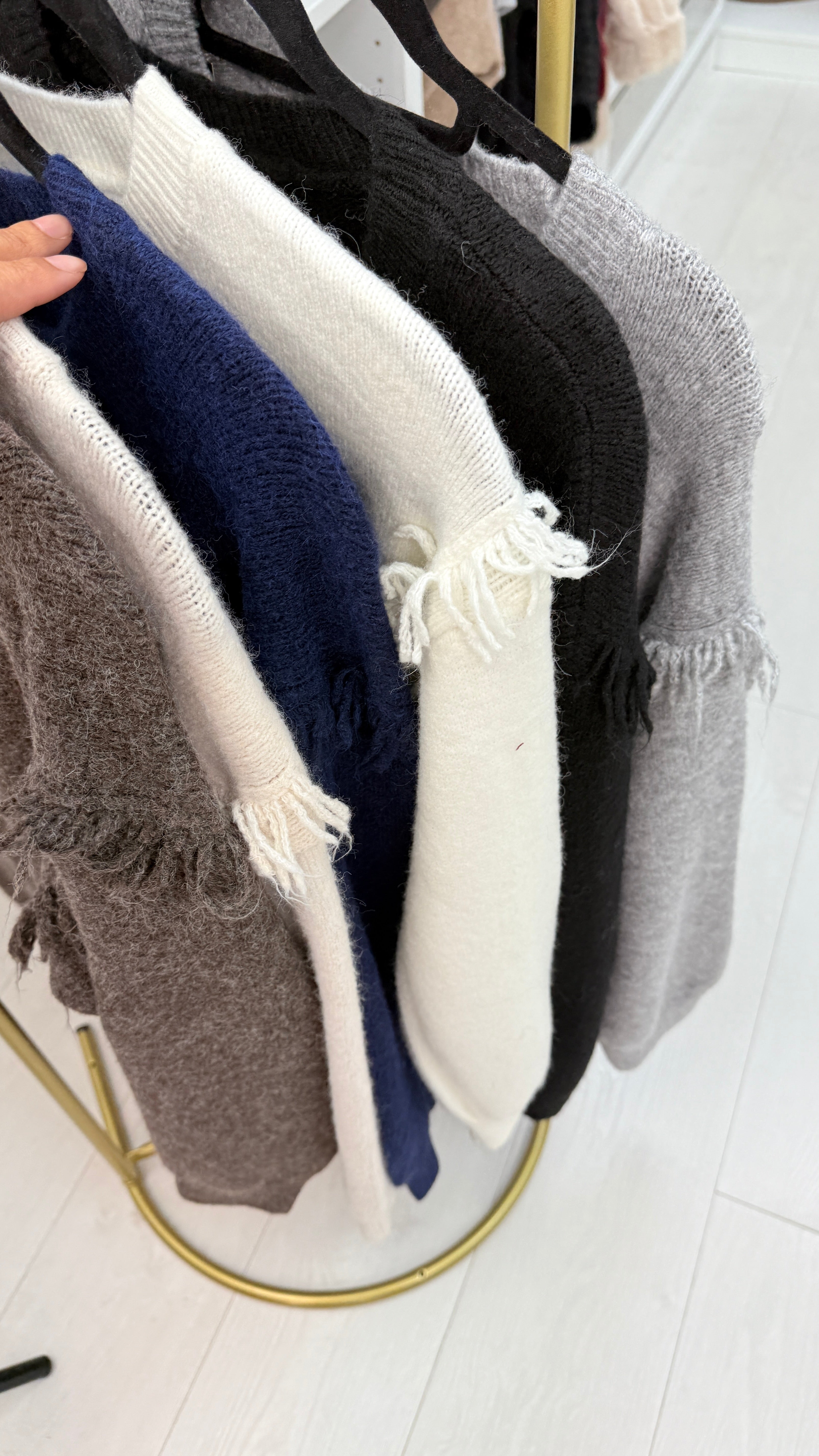 Elicia Plain Distressed Detail Super Soft Jumper