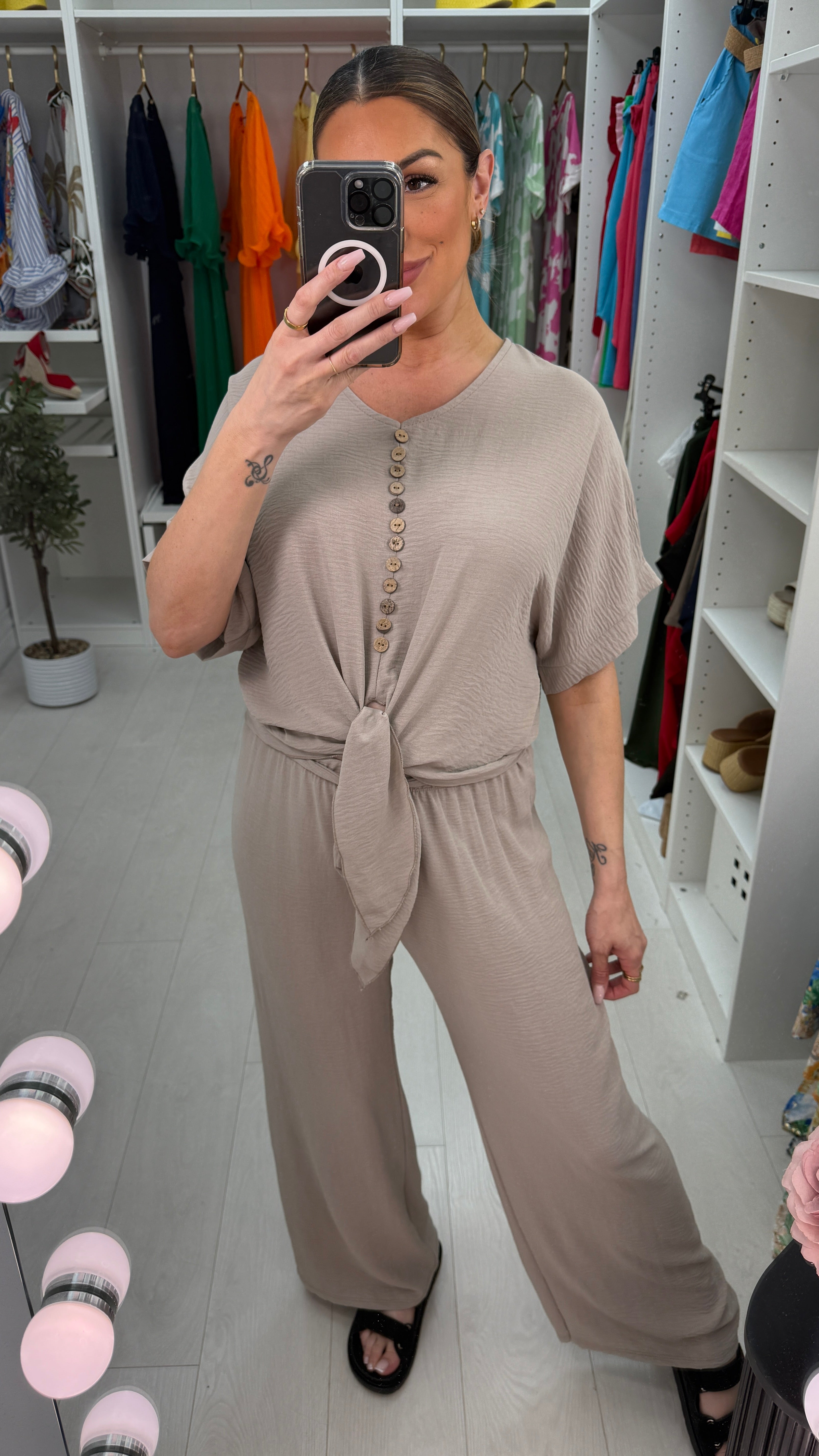 Akari Button Tie Front Co-Ord Set