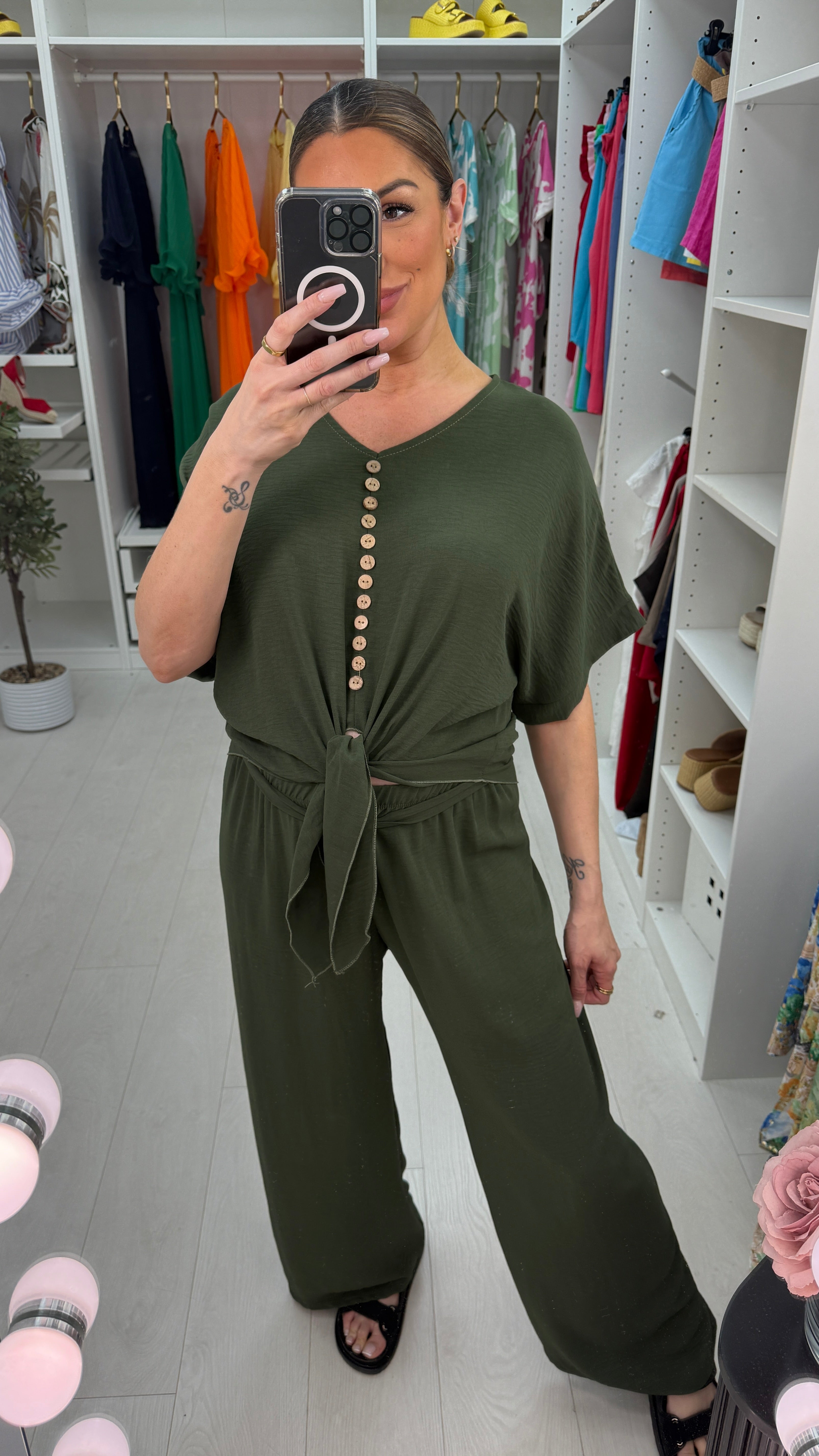 Akari Button Tie Front Co-Ord Set