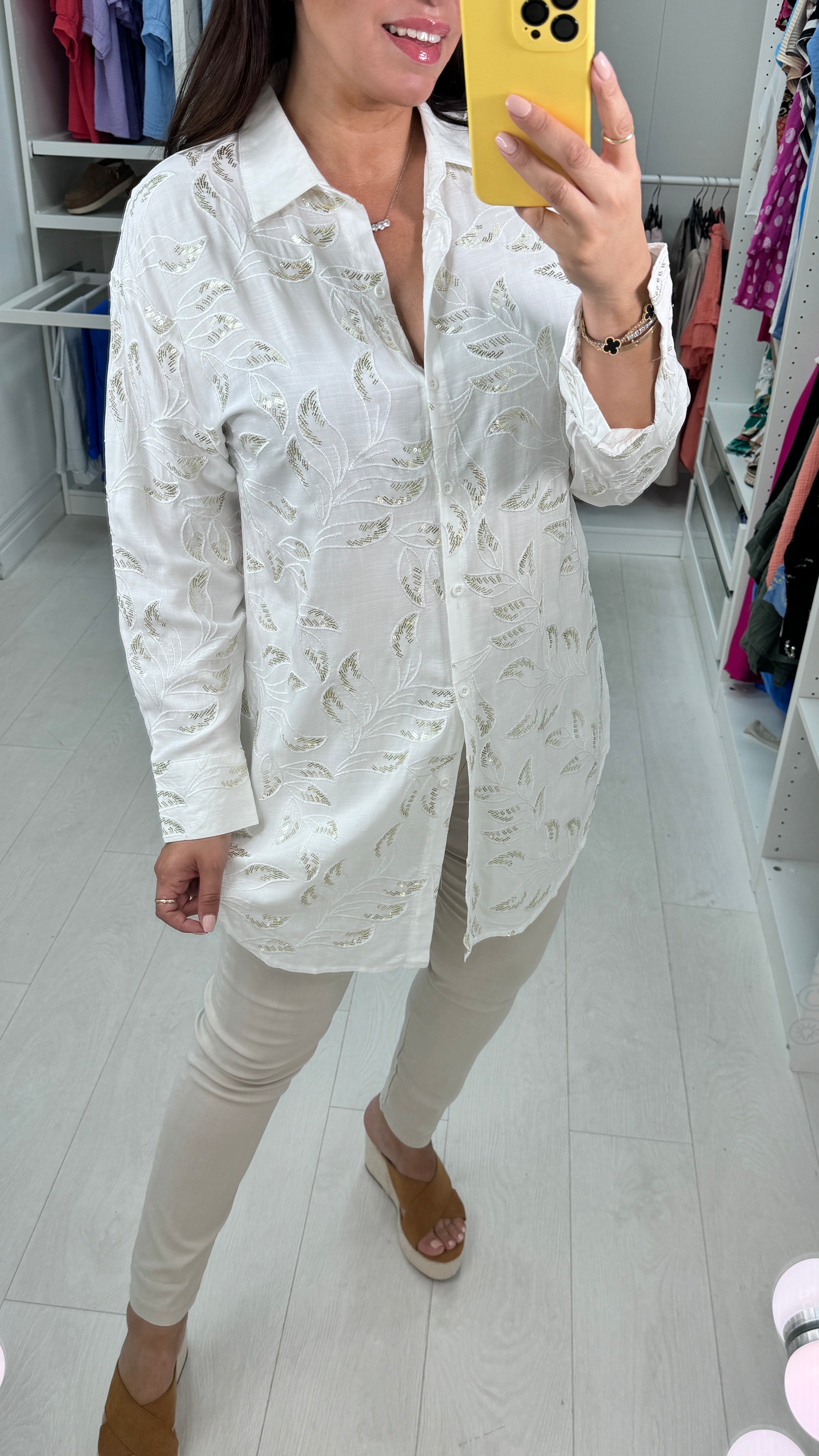 Zoraida Embroidery And Sequin Detail Shirt