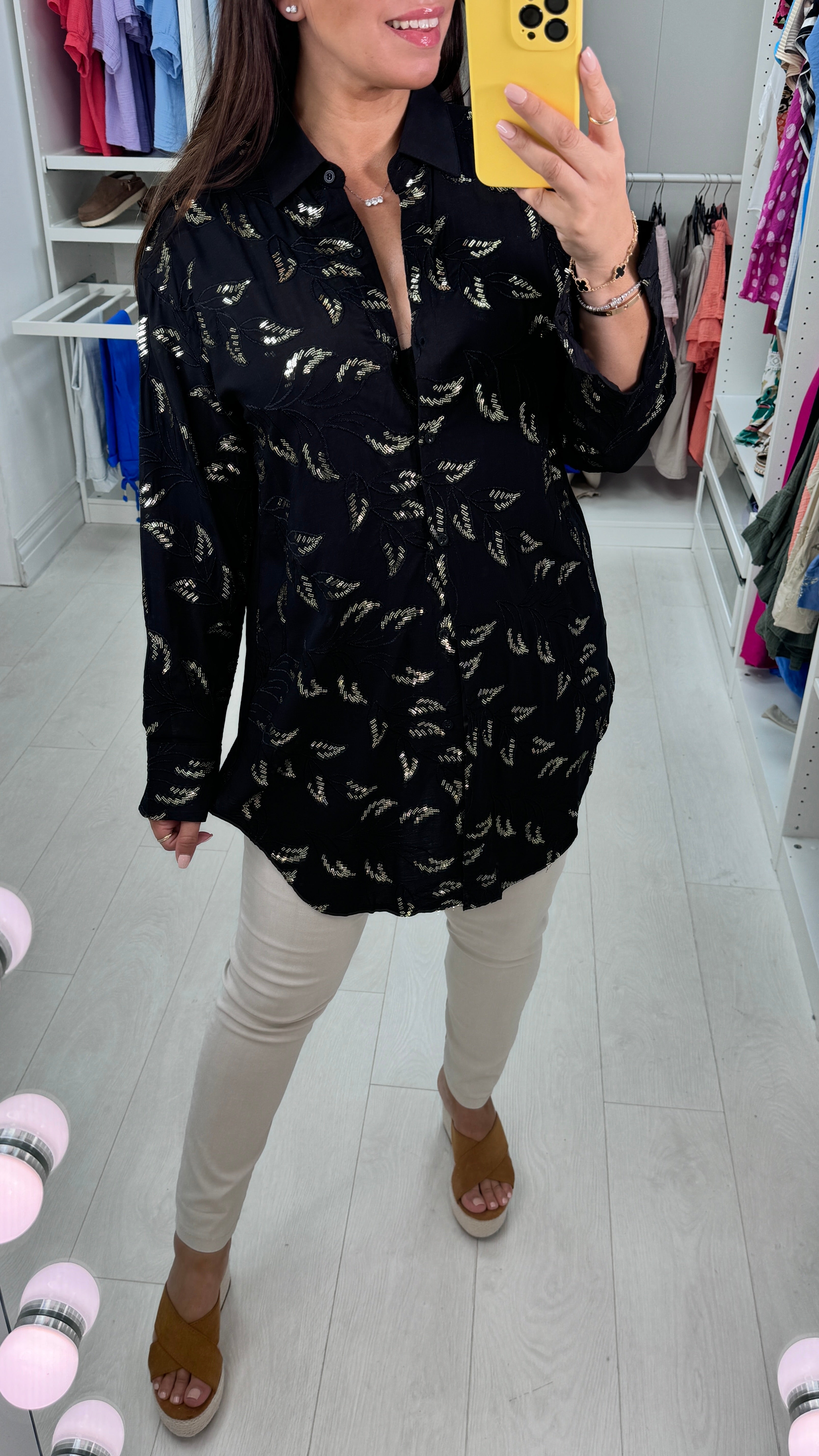 Zoraida Embroidery And Sequin Detail Shirt