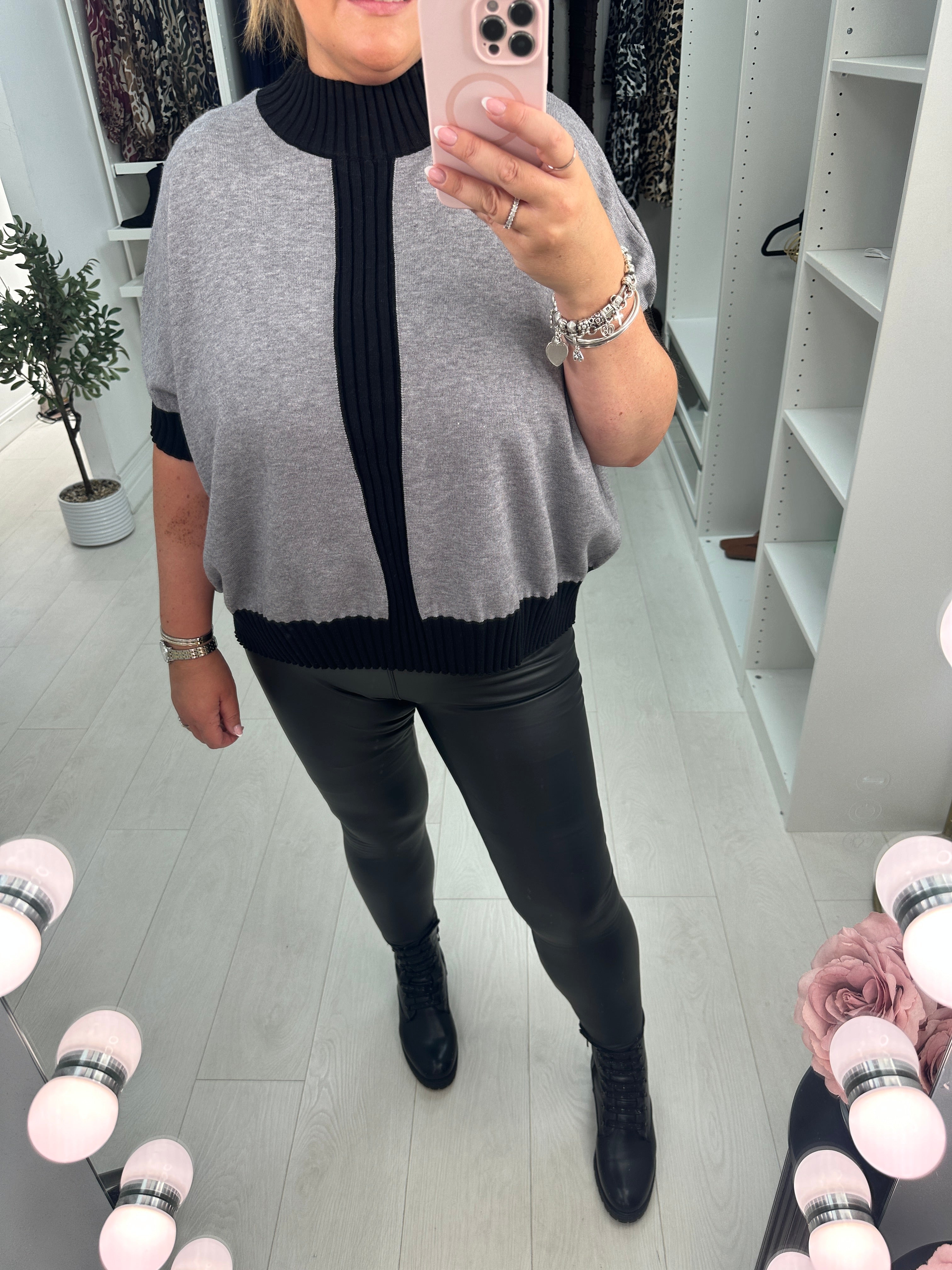 Tianey Colour Block Short Sleeve Jumper