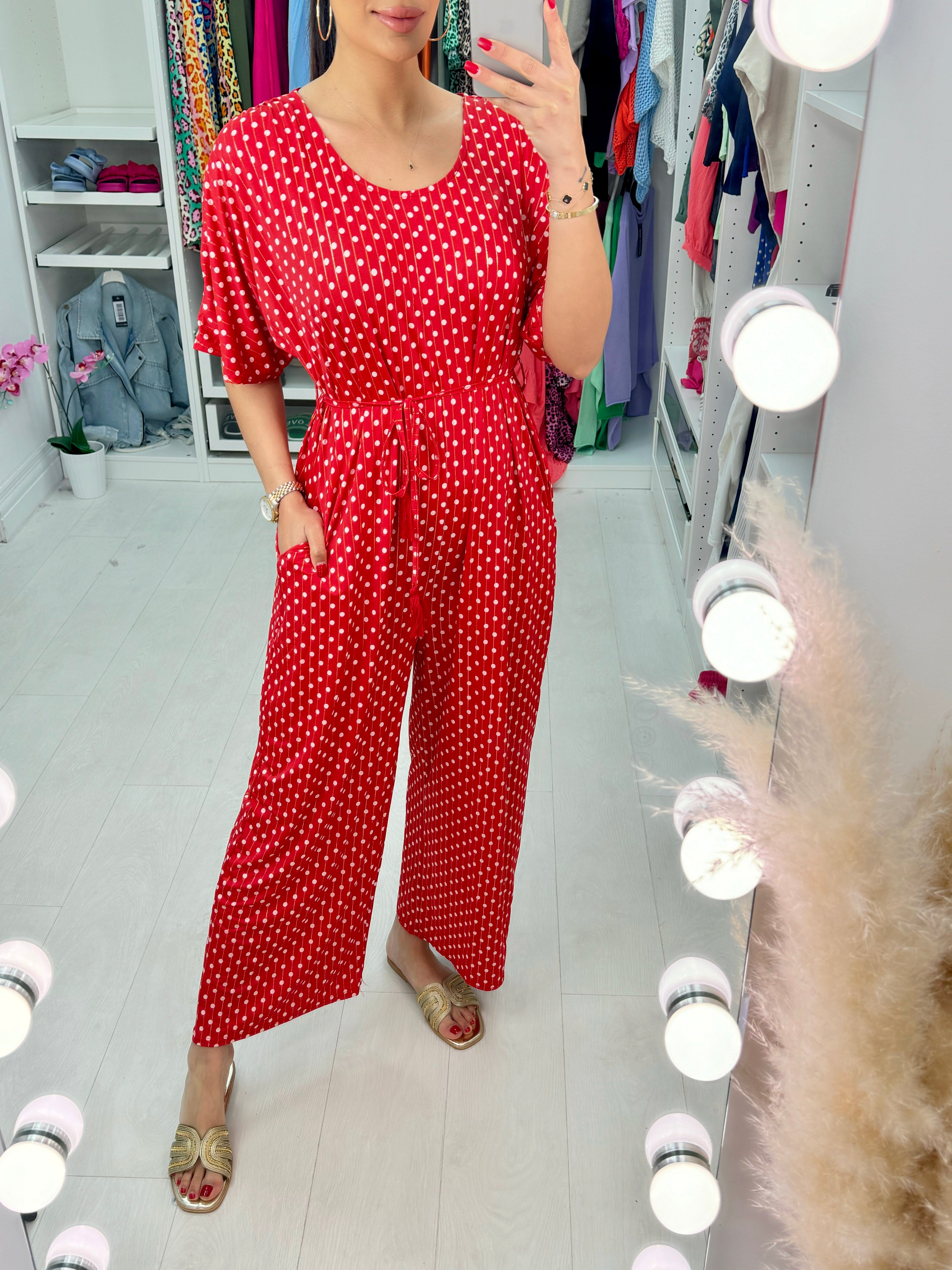 Gelato Polka Dot Print Jumpsuit