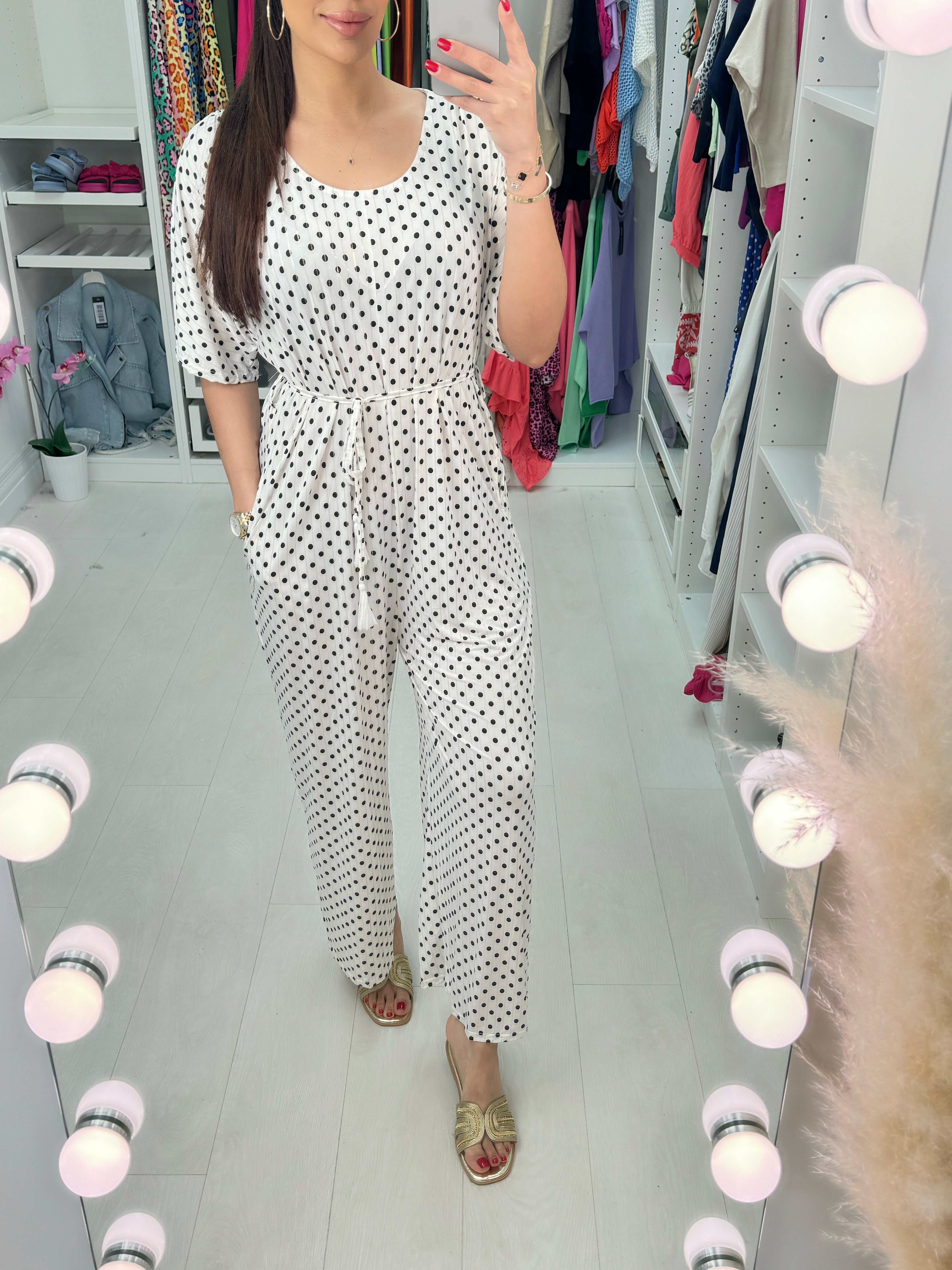 Gelato Polka Dot Print Jumpsuit