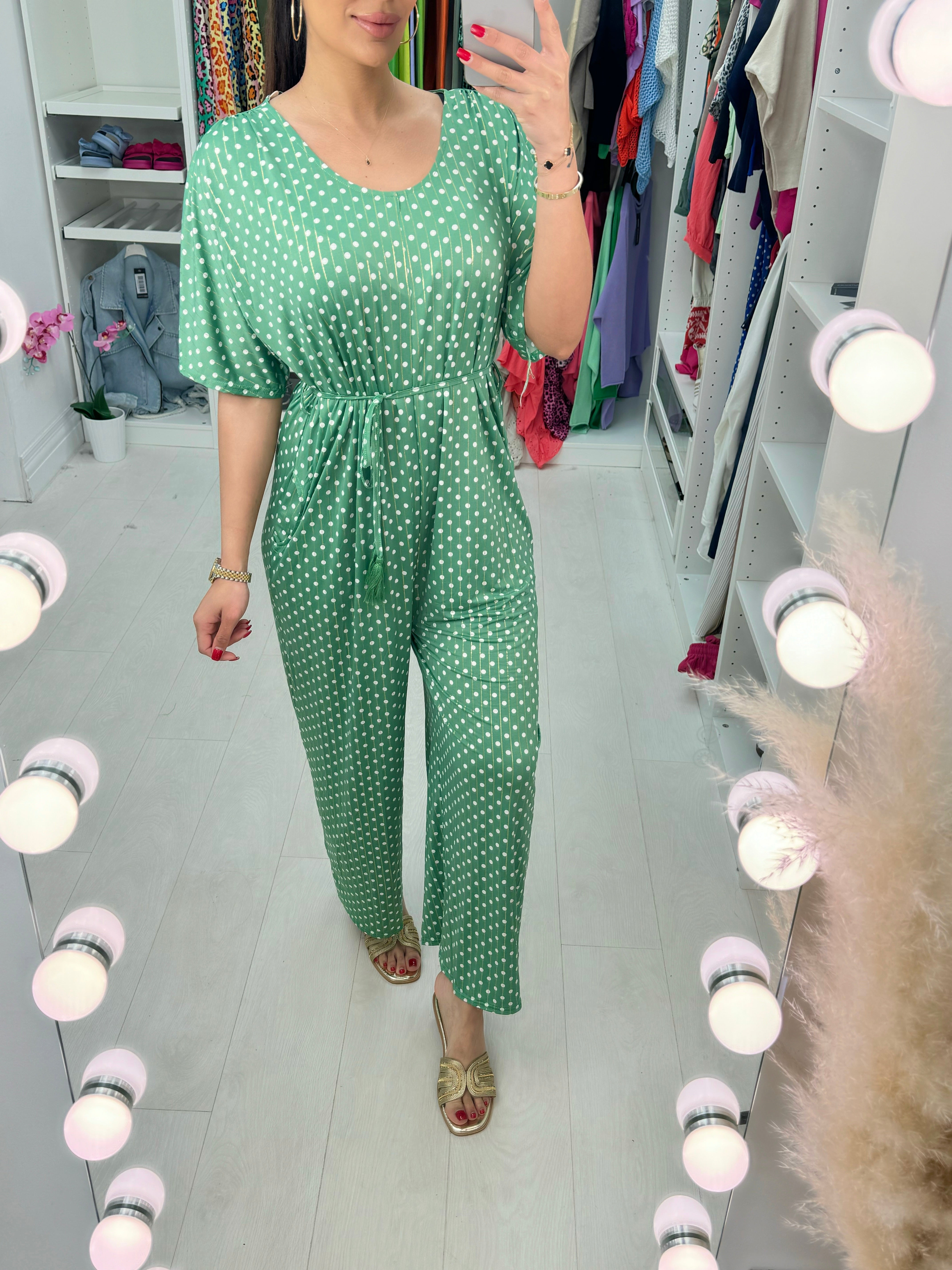 Gelato Polka Dot Print Jumpsuit