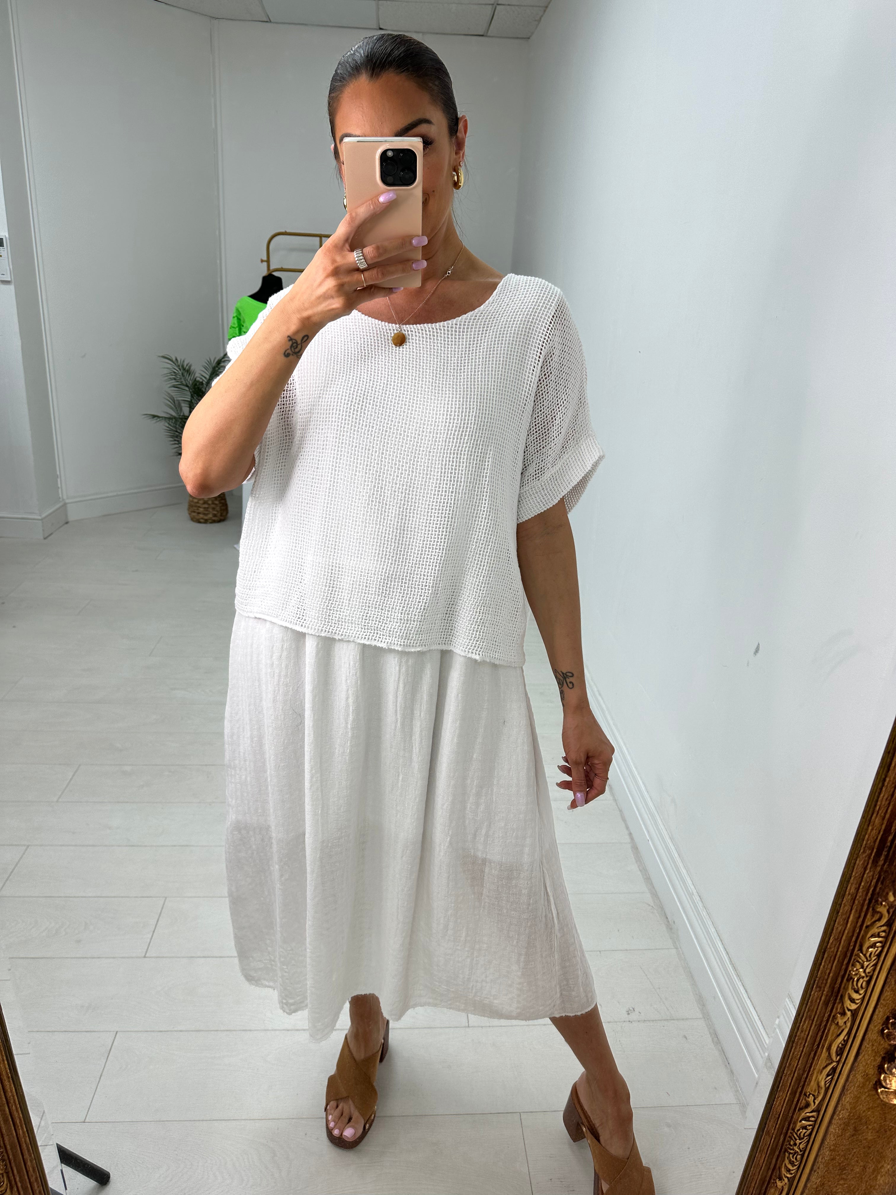 Alessandra Crochet 2 Piece Midi Dress