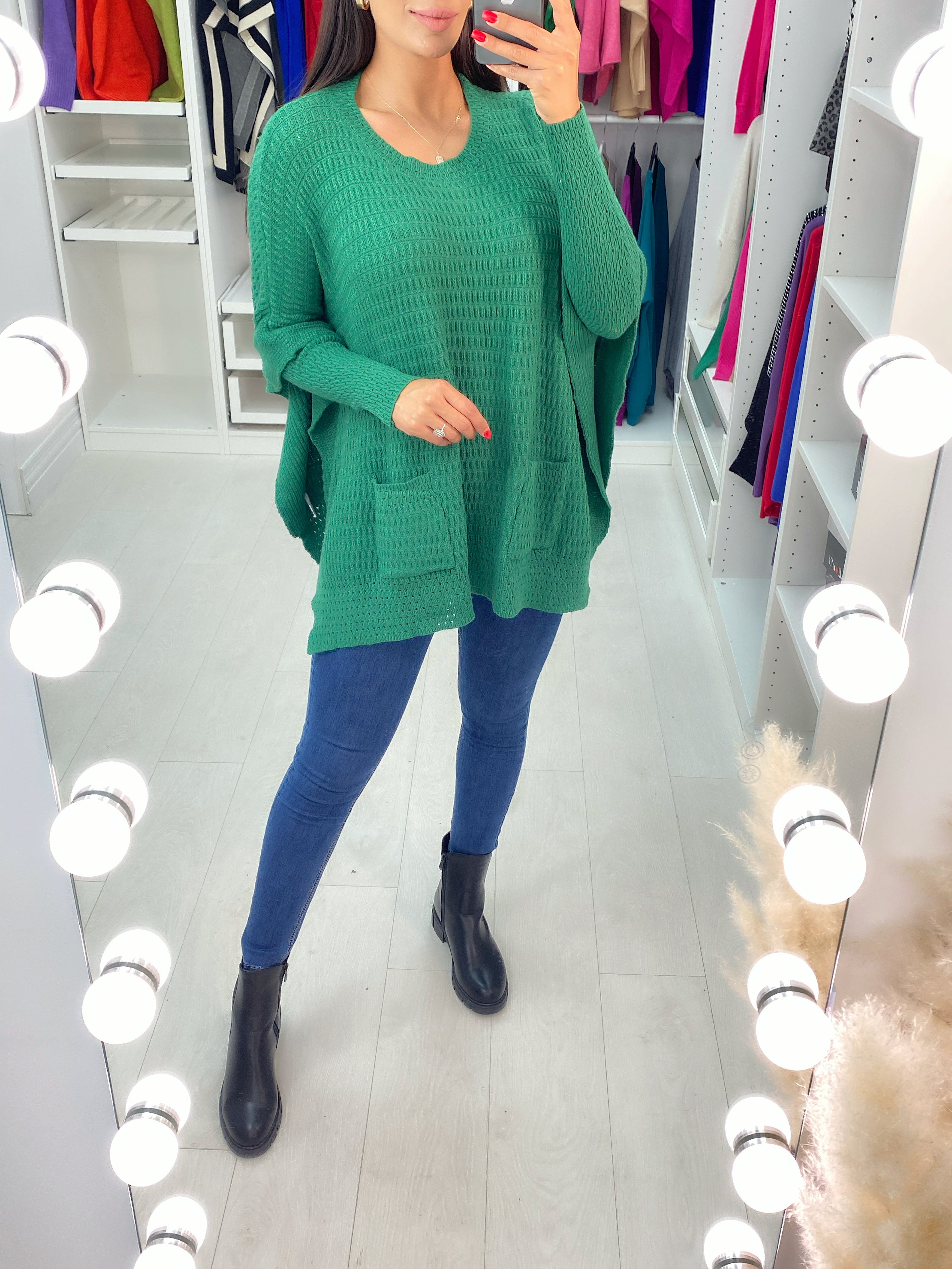Zarya Front Pocket Knitted Poncho Jumper