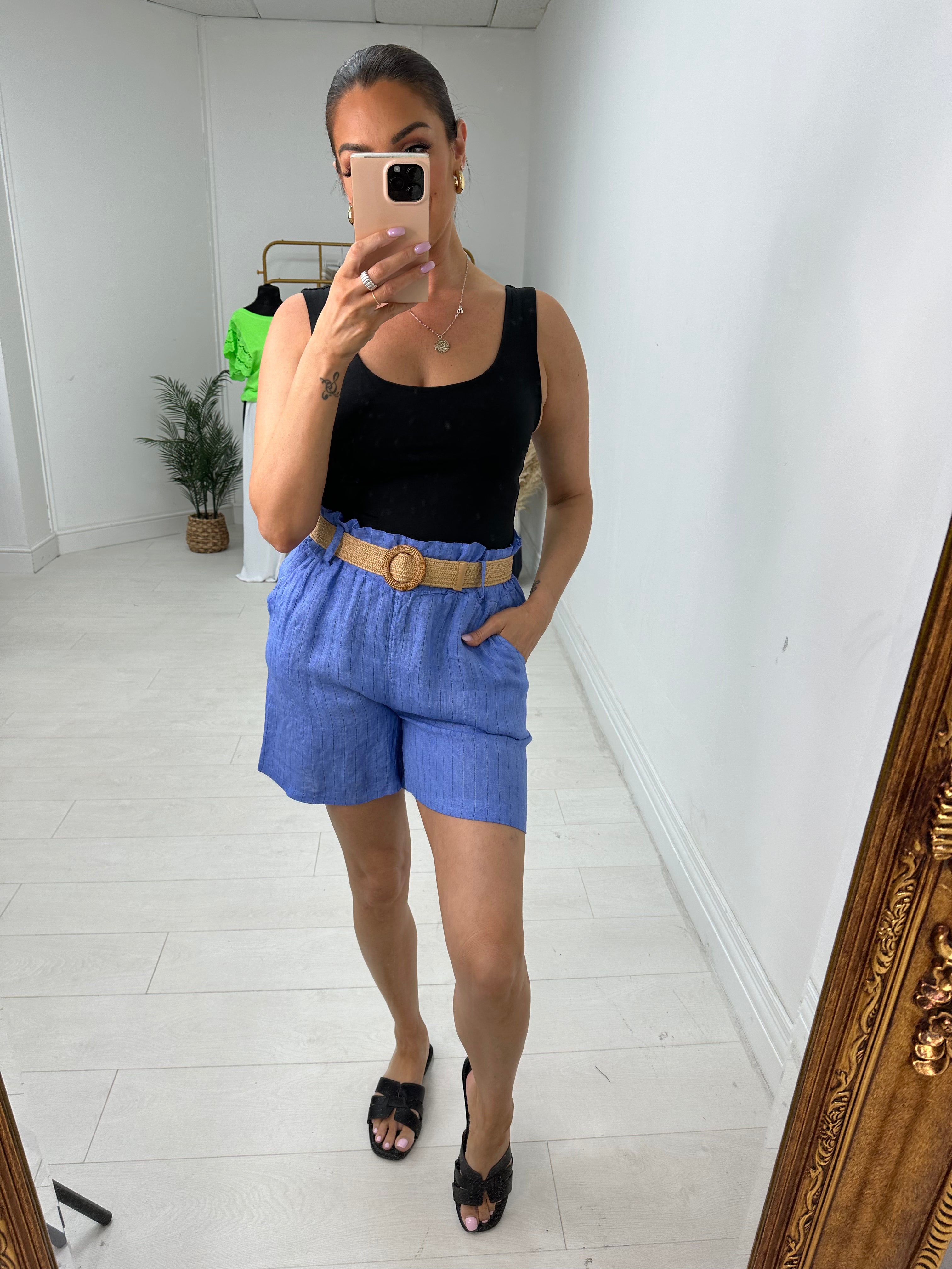 Jones Striped Linen Shorts