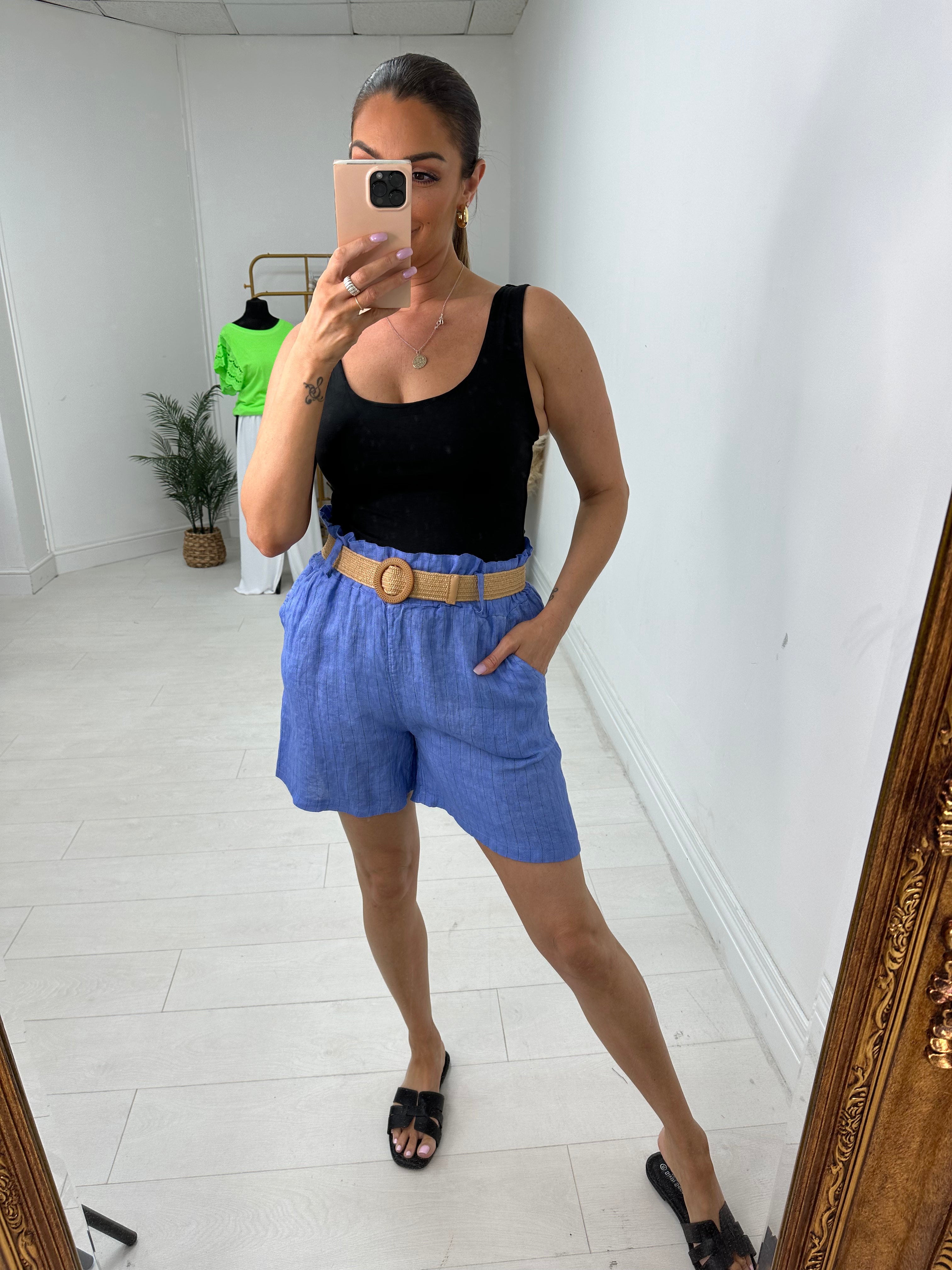 Jones Striped Linen Shorts