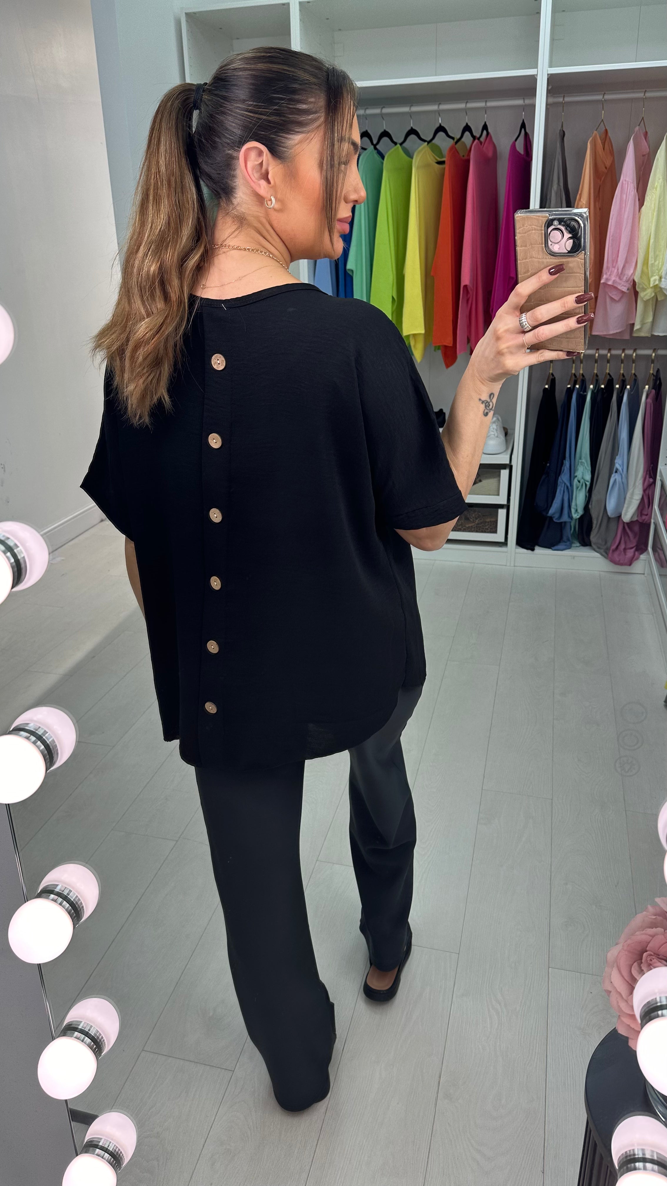 Channon Plain Loose Fit Necklace Top