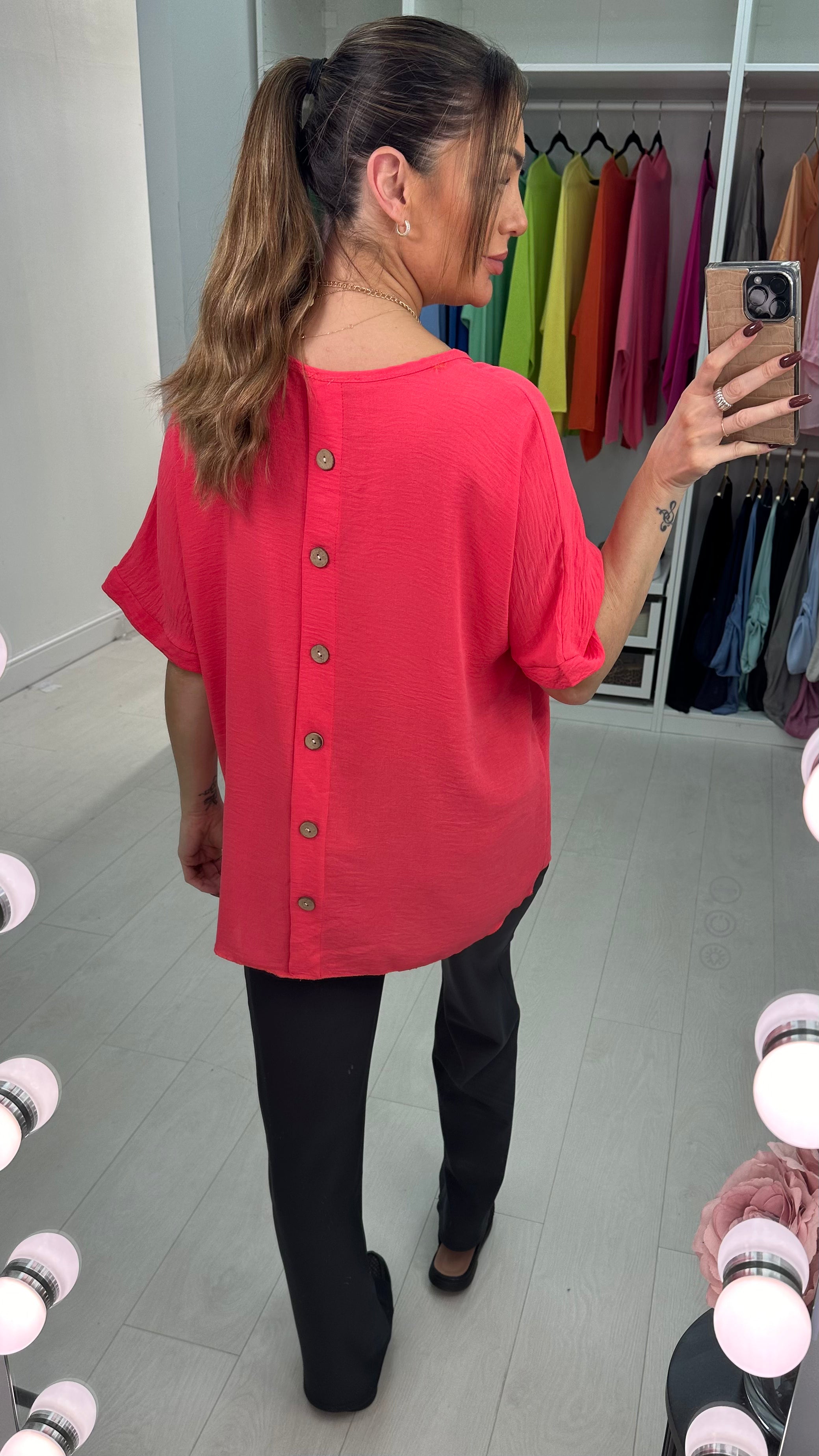 Channon Plain Loose Fit Necklace Top