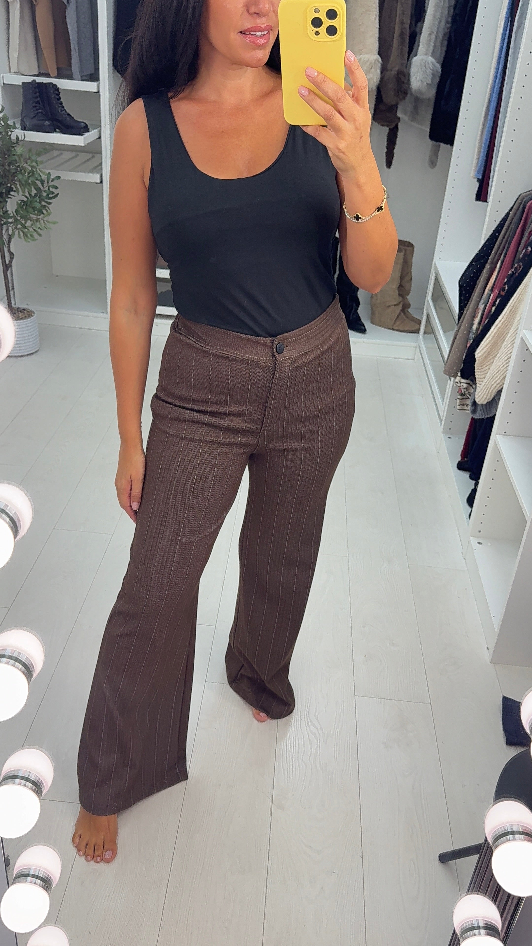 Gwen Stripe Detail Wide Leg Trousers