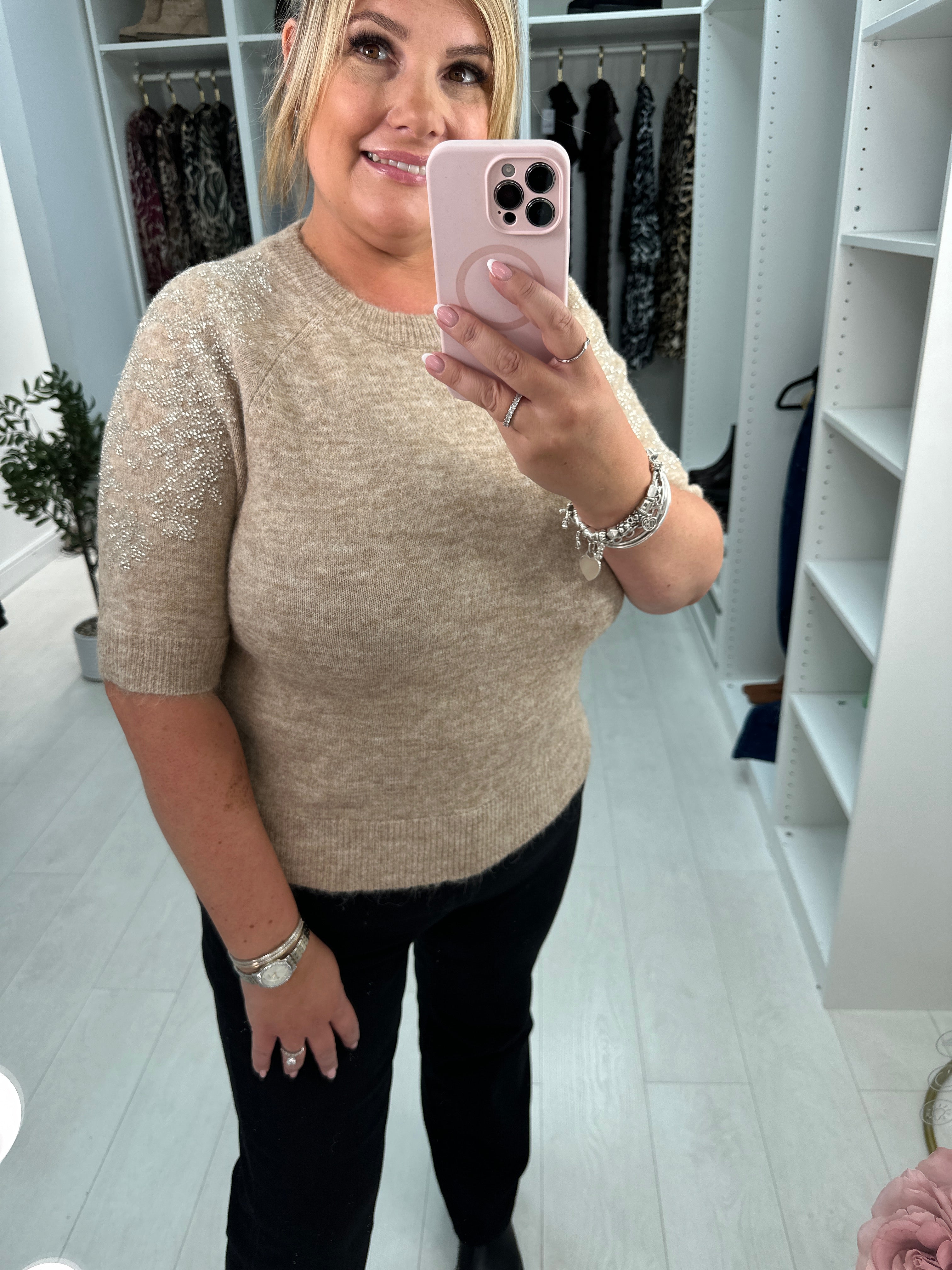 Morissa Plain Embellished Detail Super Soft Jumper