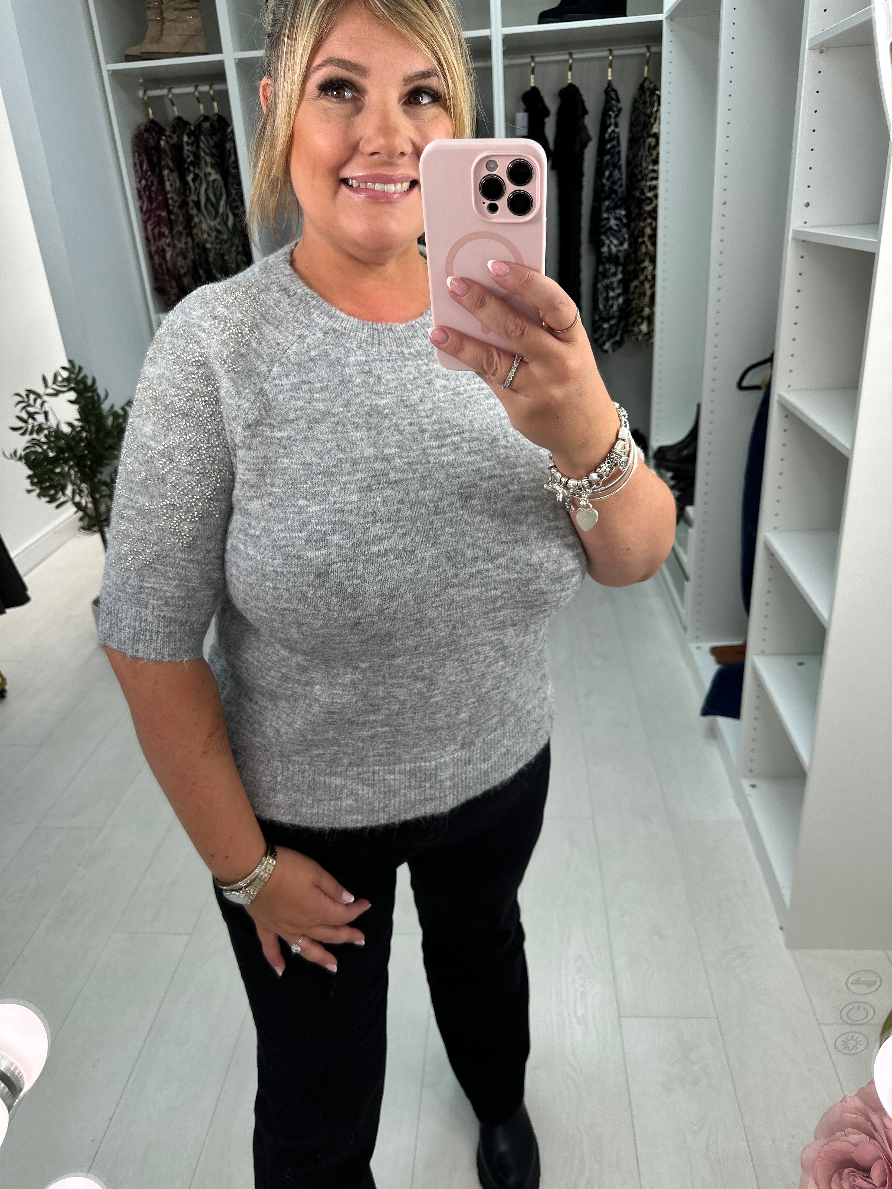 Morissa Plain Embellished Detail Super Soft Jumper