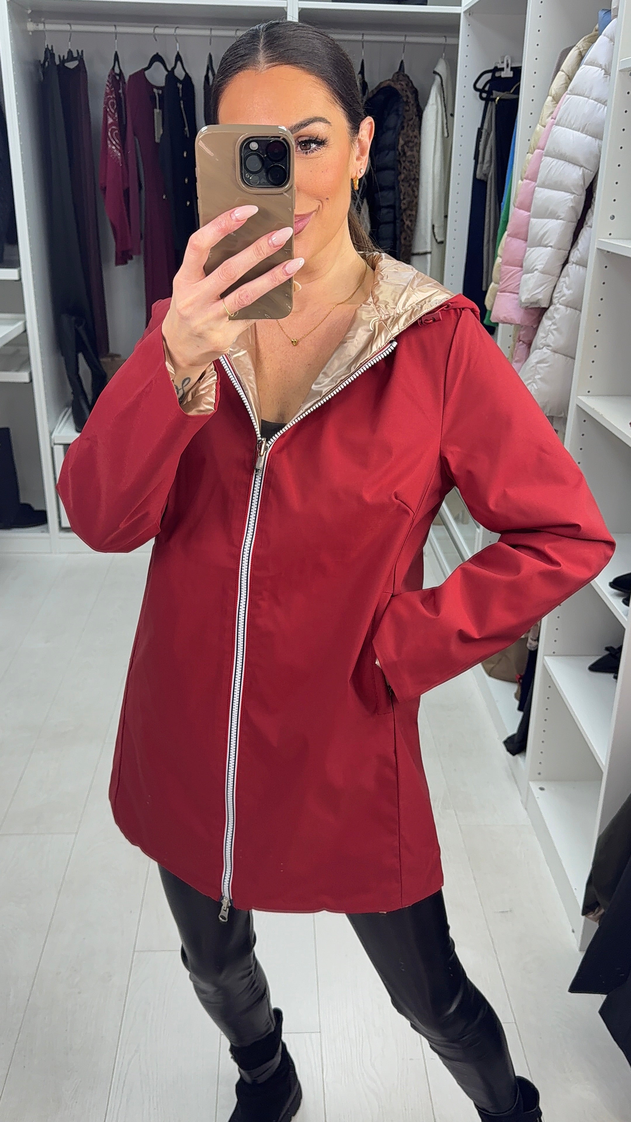 Zoyce Reversible Hooded Raincoat