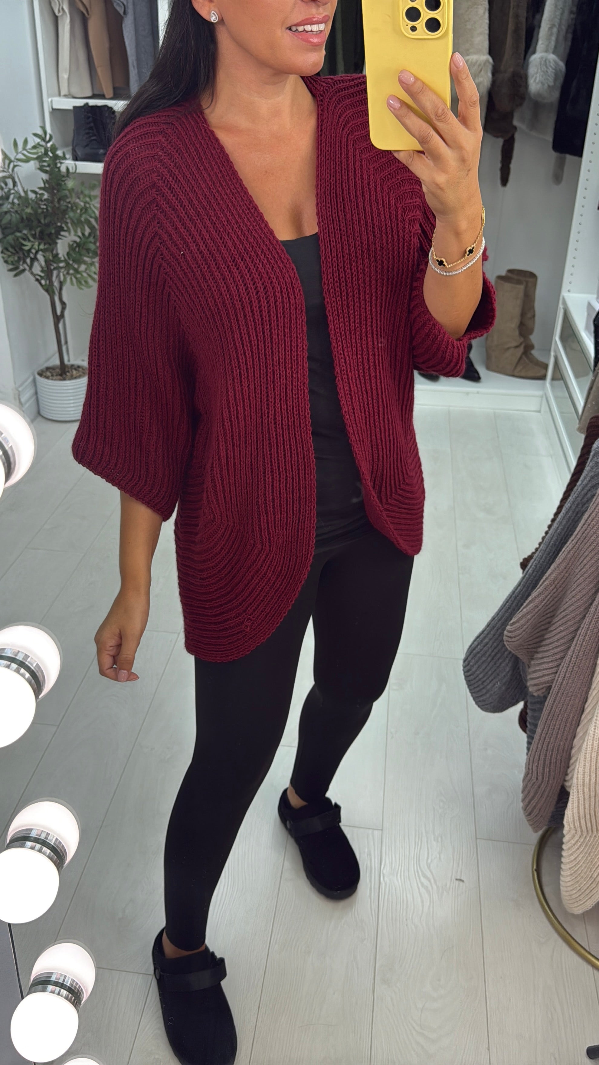 Nayeli 3/4 Sleeve Open Front Knit Cardigan
