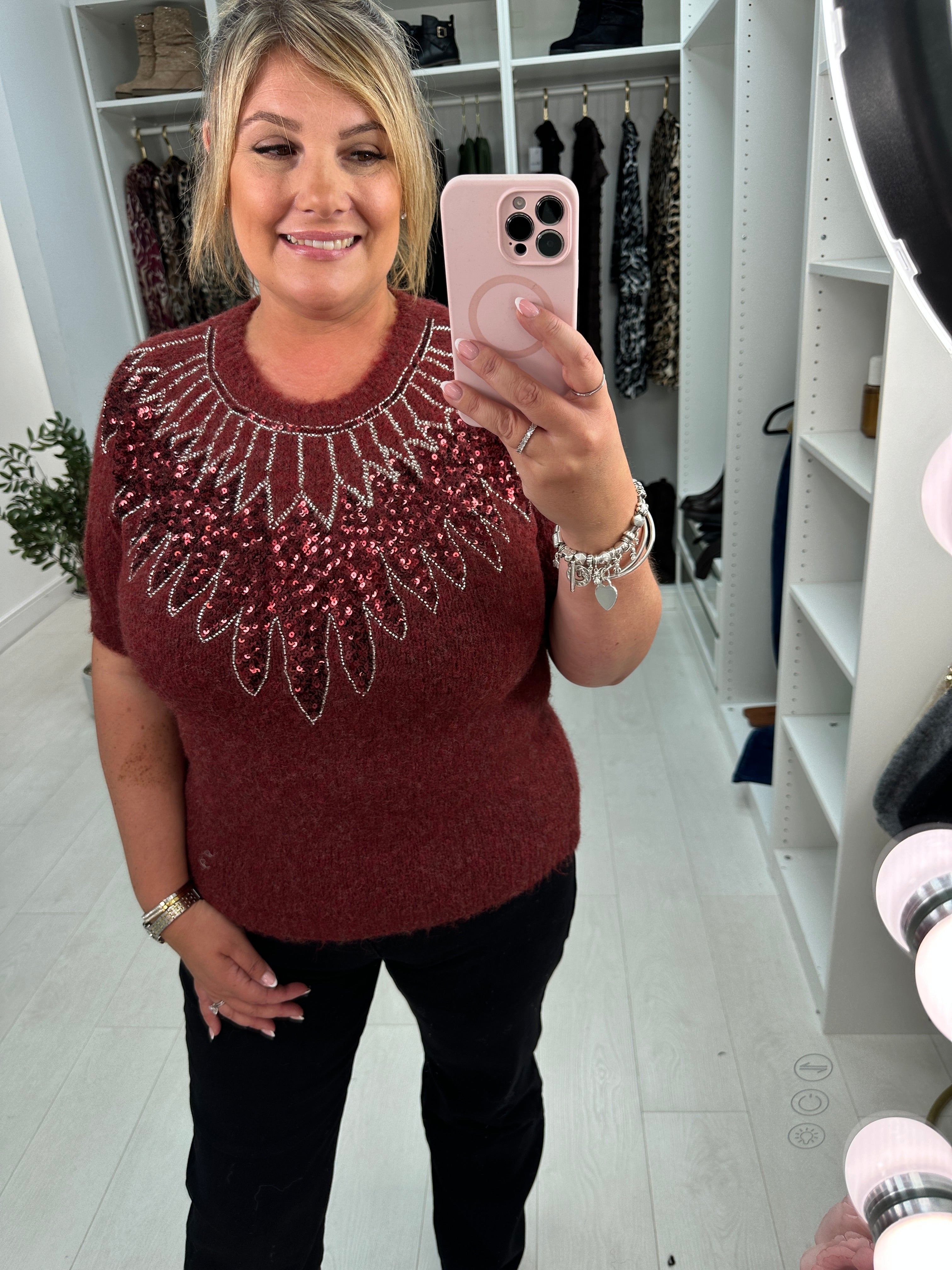 Sherrie Sequin Embellished Soft Knit Jumper