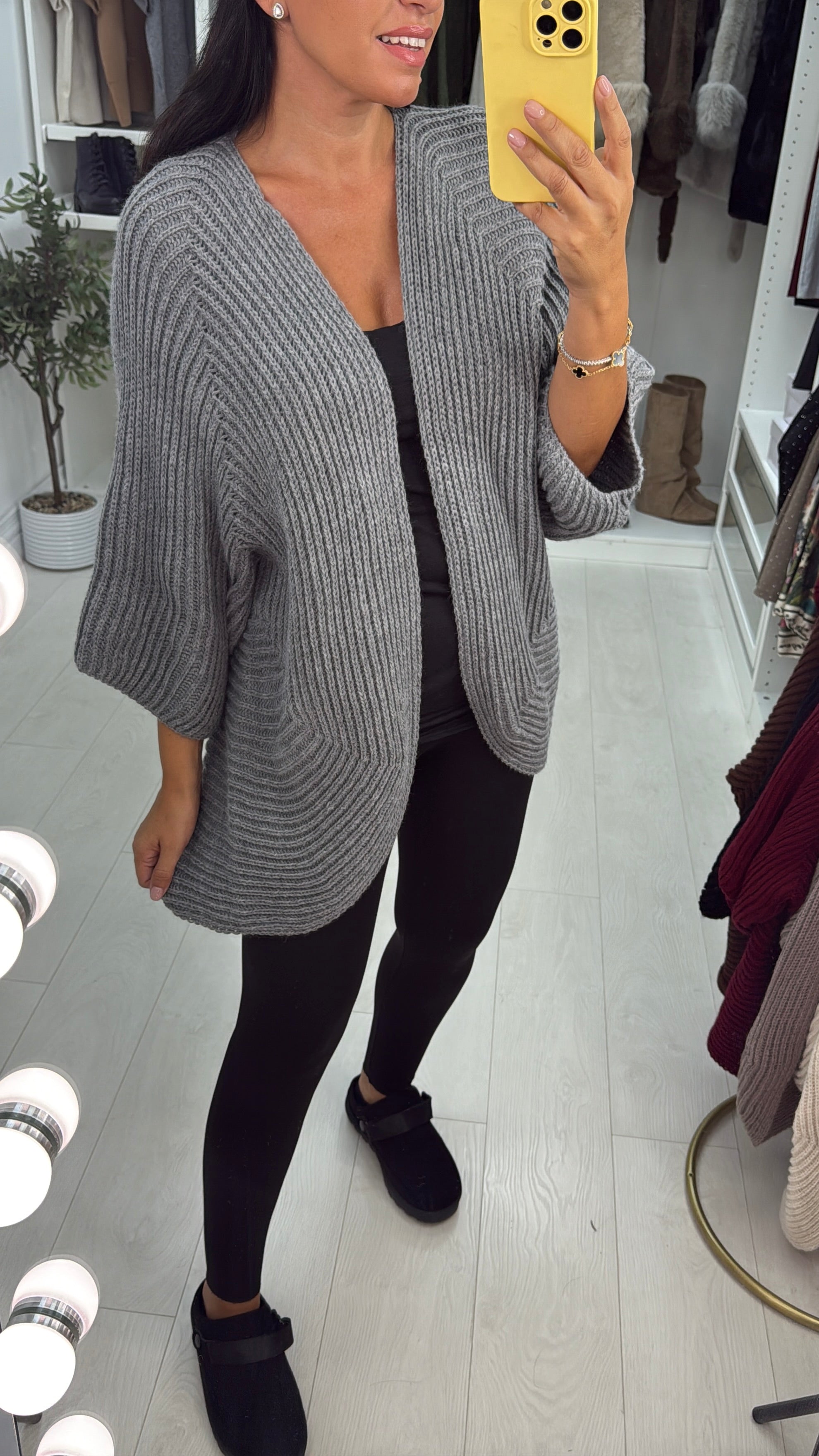 Nayeli 3/4 Sleeve Open Front Knit Cardigan