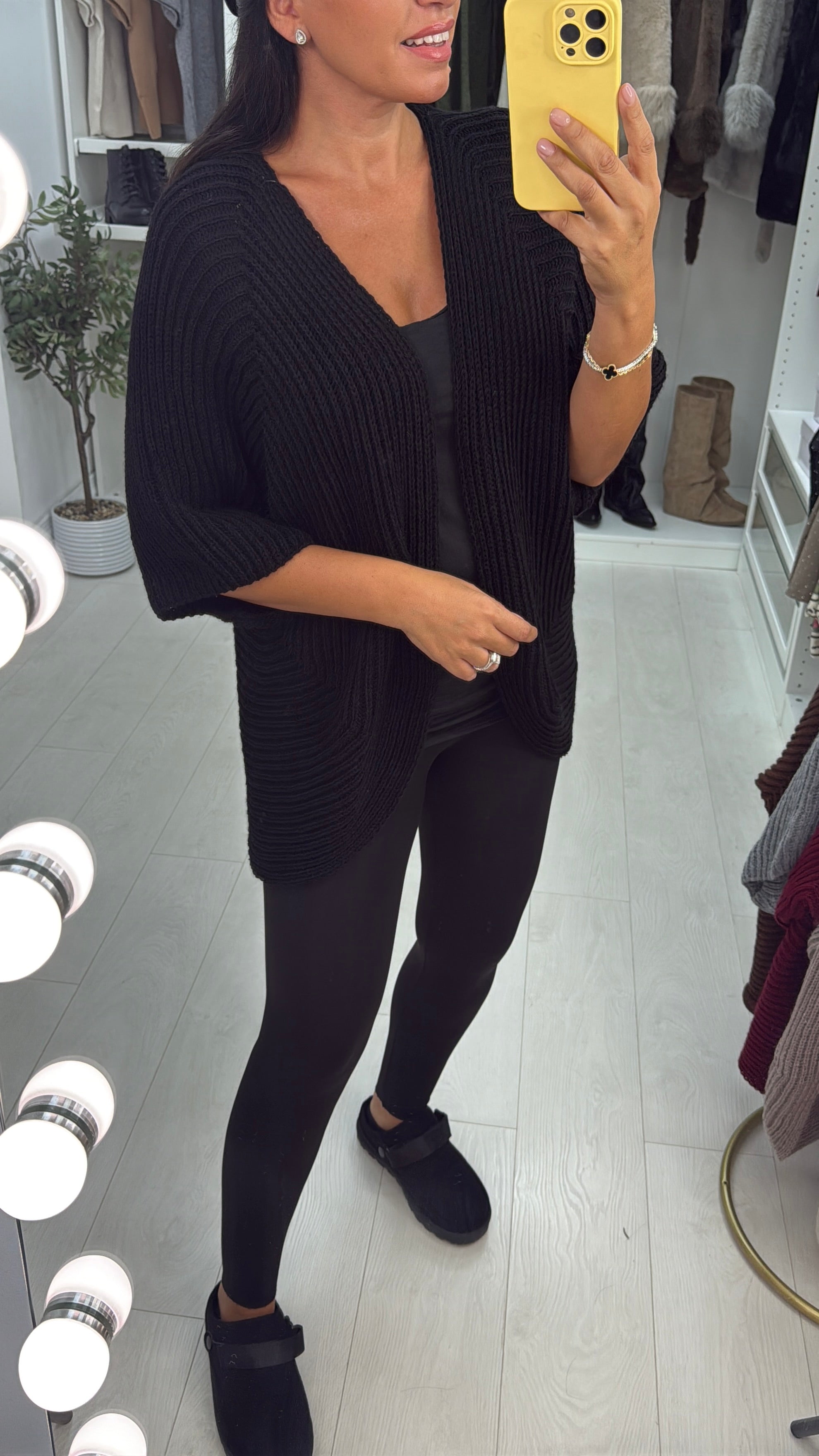 Nayeli 3/4 Sleeve Open Front Knit Cardigan