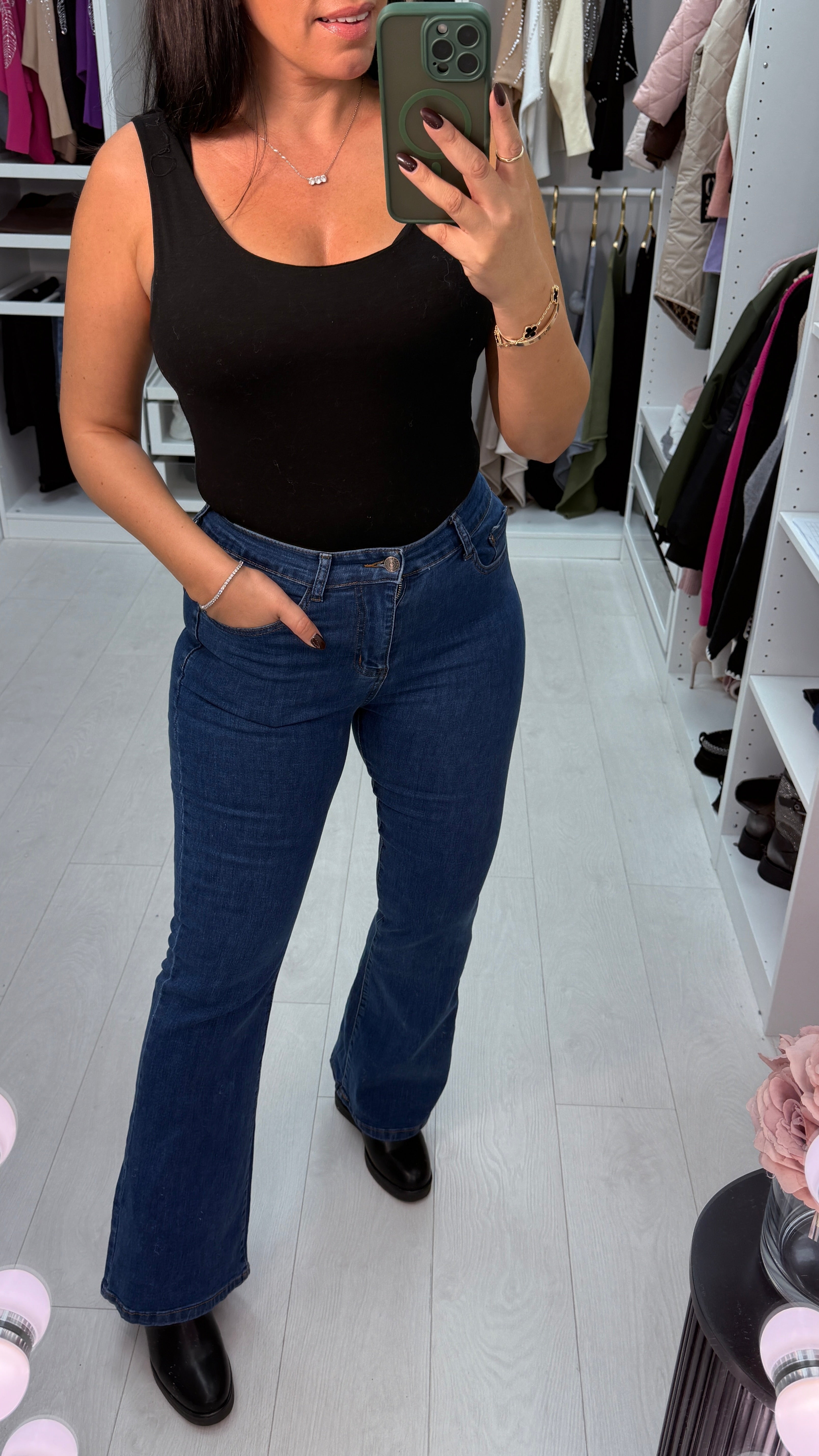 Orivella Denim Blue Bootcut Shaping Jeans